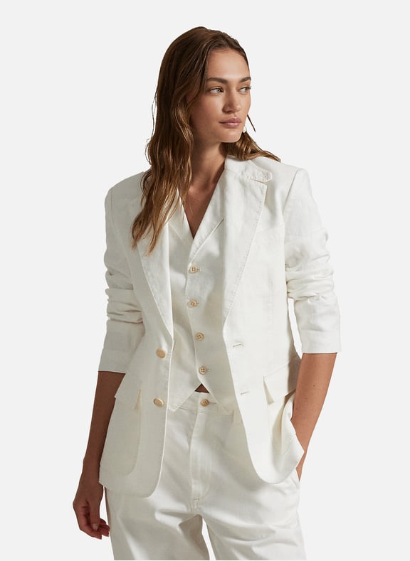 Veste de tailleur en lin Blanc by POLO RALPH LAUREN POLO RALPH LAUREN Veste de tailleur en lin Blanc