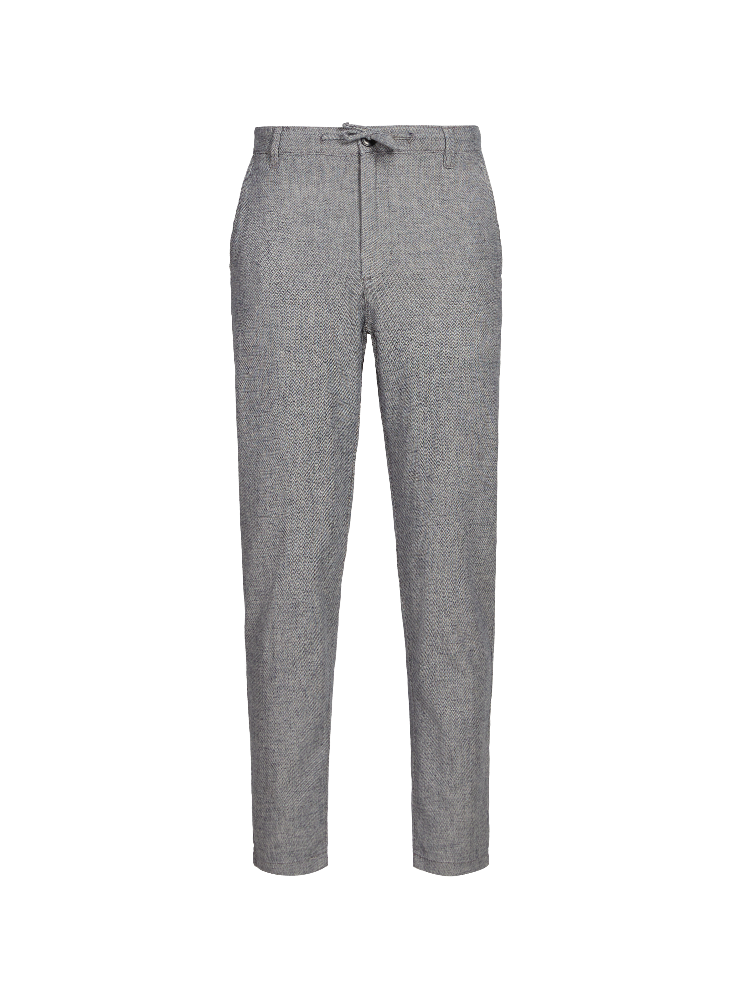 Slim and tapered linen blend trousers SELECTED Blue