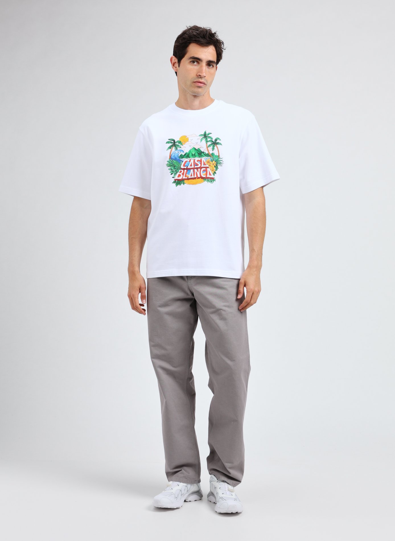 6 Printed Cotton T-shirt CASABLANCA PARIS White