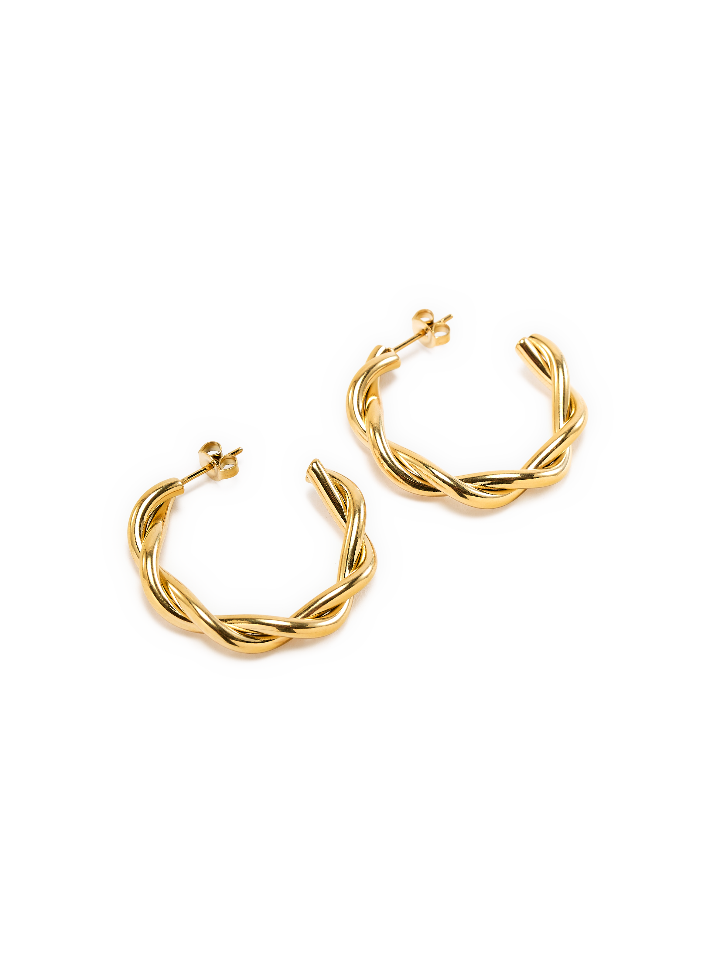 Boucles d&#039;oreille torsadées  AU PRINTEMPS PARIS Doré