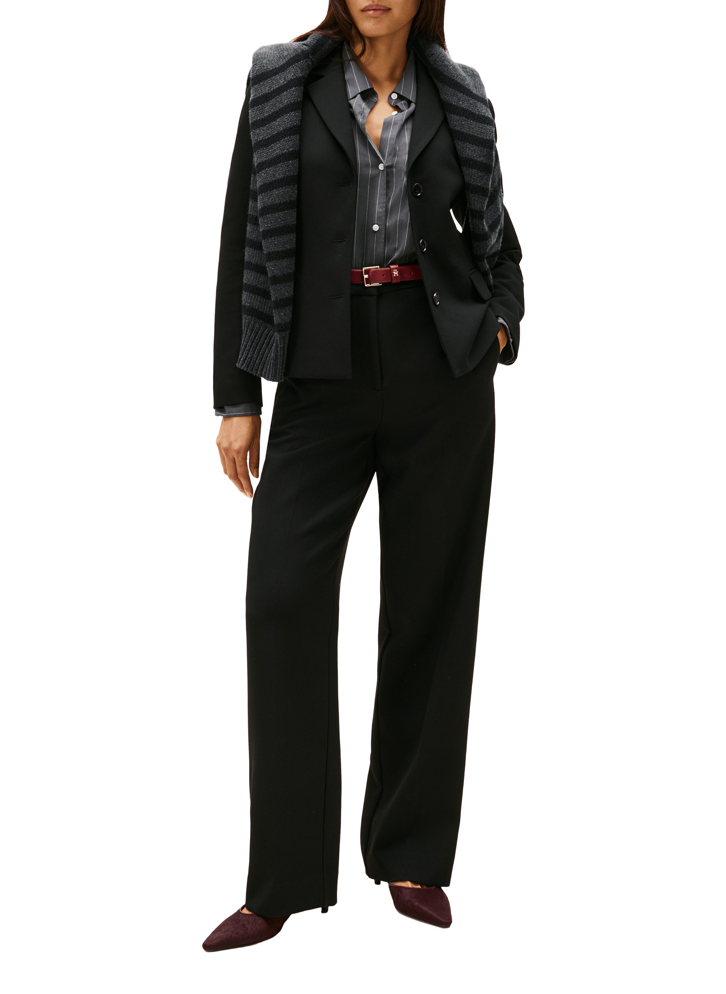 Blazer ajusté à blason brodé TOMMY HILFIGER Noir