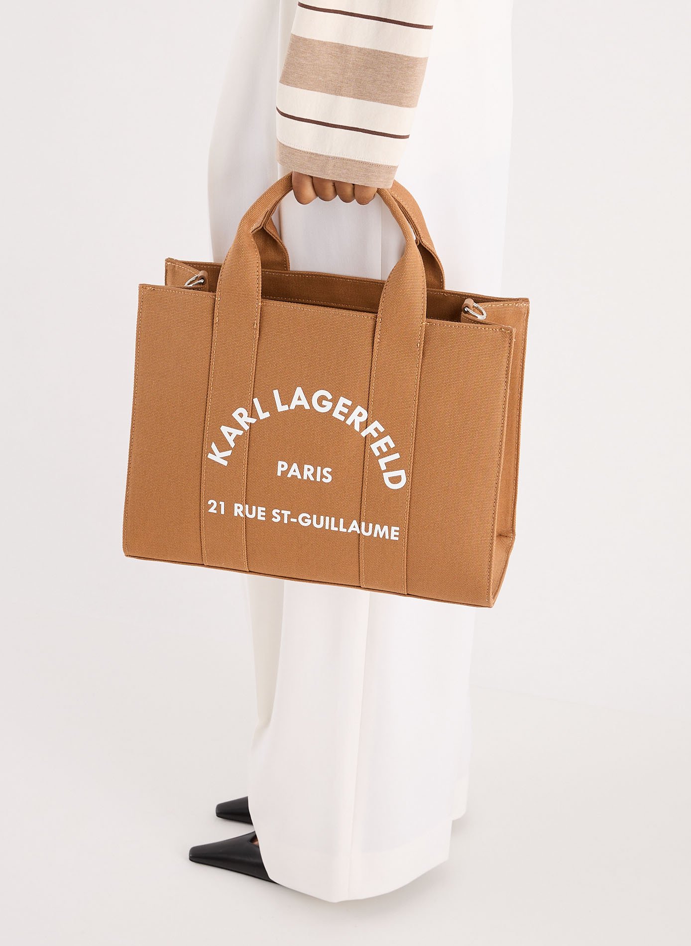 Sac cabas en coton KARL LAGERFELD Marron