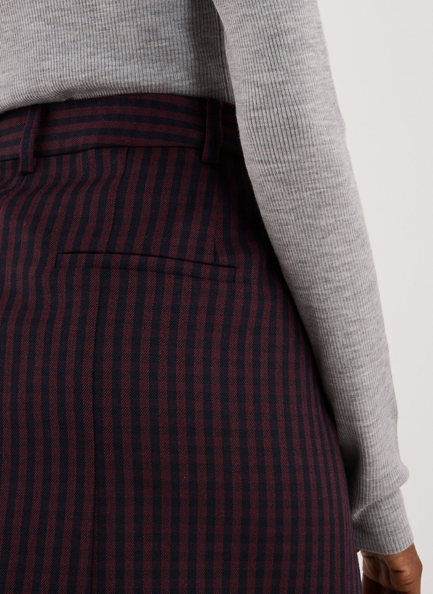 Jupe midi à carreaux en laine TIBI Multicolore