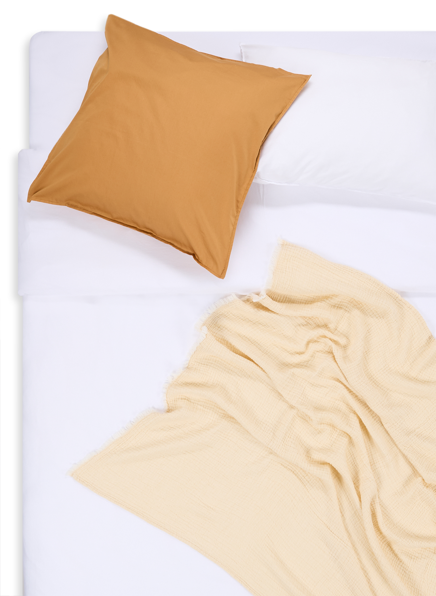 Plaid en gaze de coton AU PRINTEMPS PARIS Beige