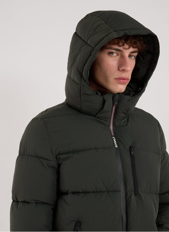 Parka matelassée à capuche amovible | Kaki by ECOALF Parka matelassée à capuche amovible Kaki