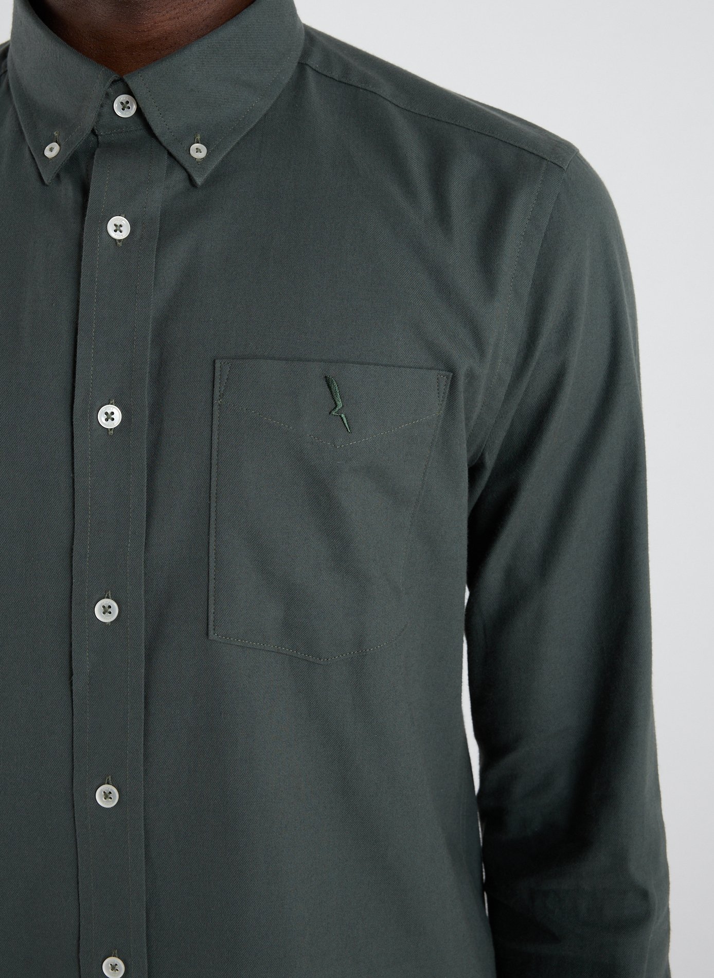 Chemise col américain en coton AIGLE Gris