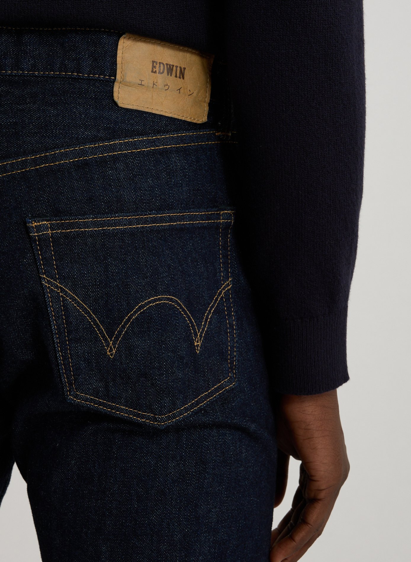 Straight cotton jeans EDWIN Blue