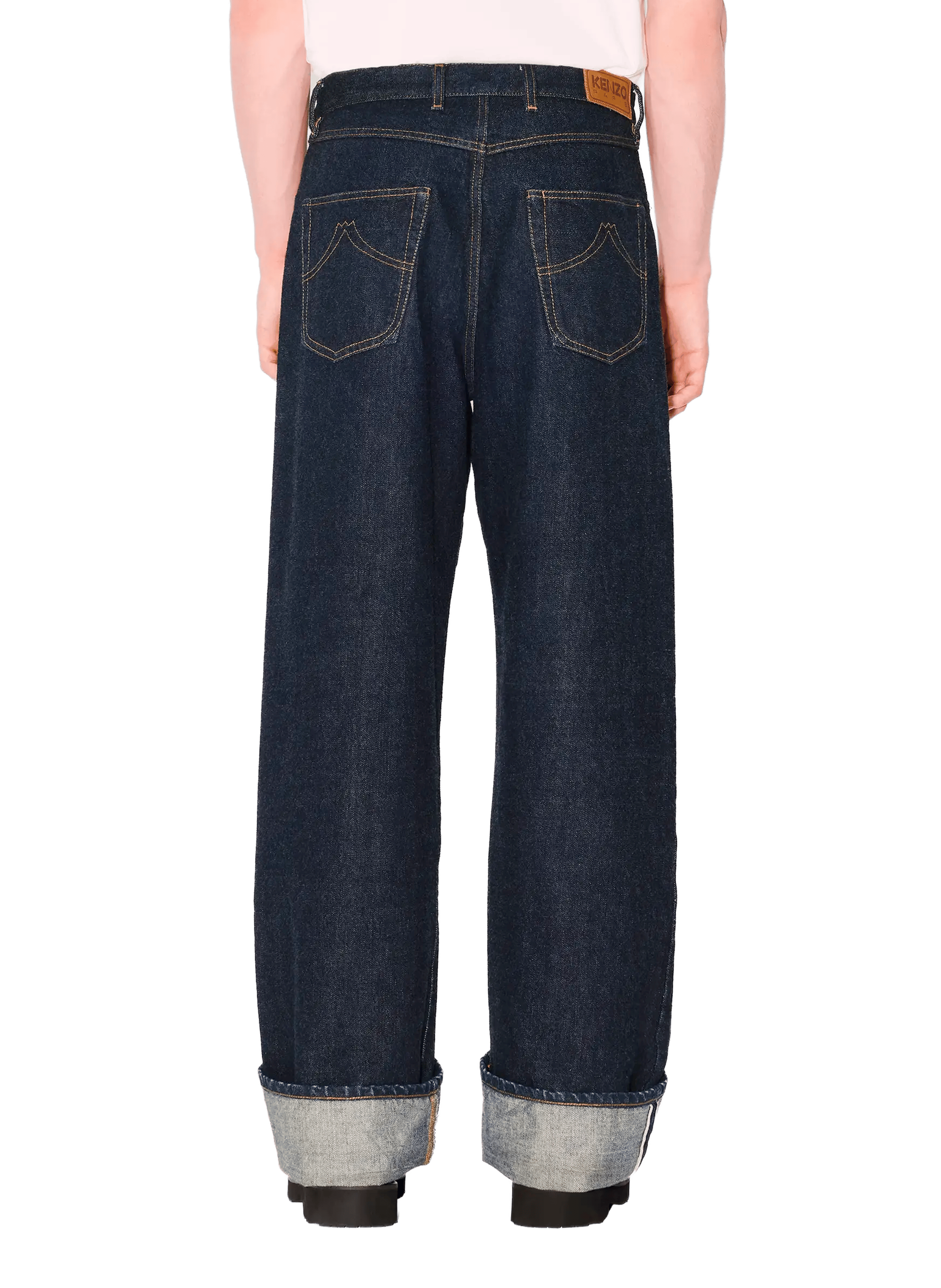 Straight cotton jeans KENZO Blue