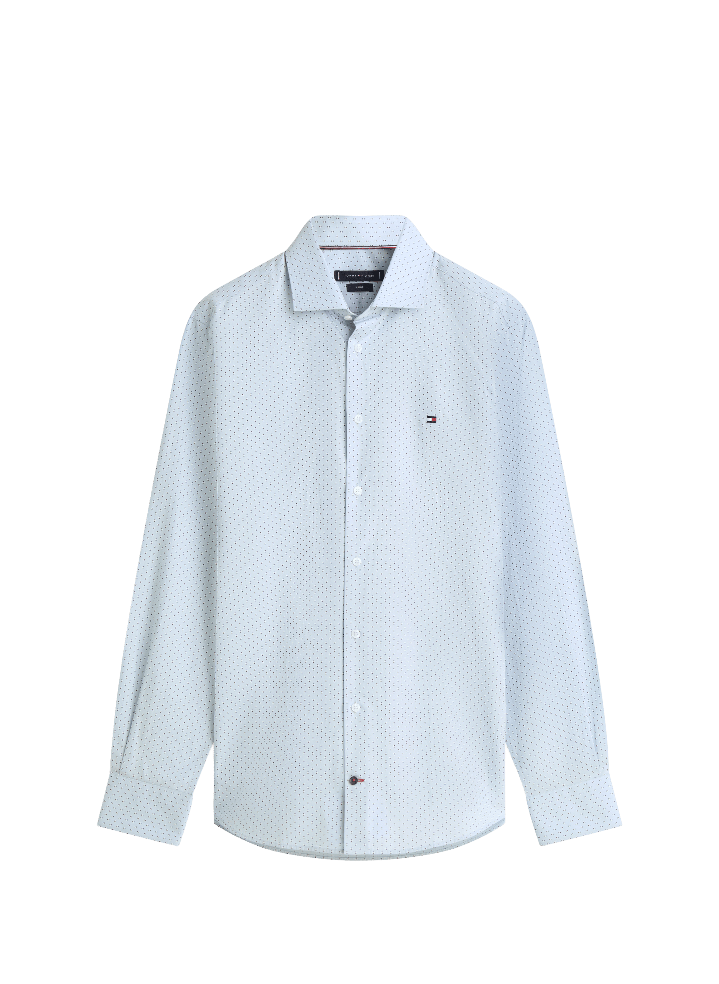 Chemise manches longues à motif en coton  TOMMY HILFIGER Bleu