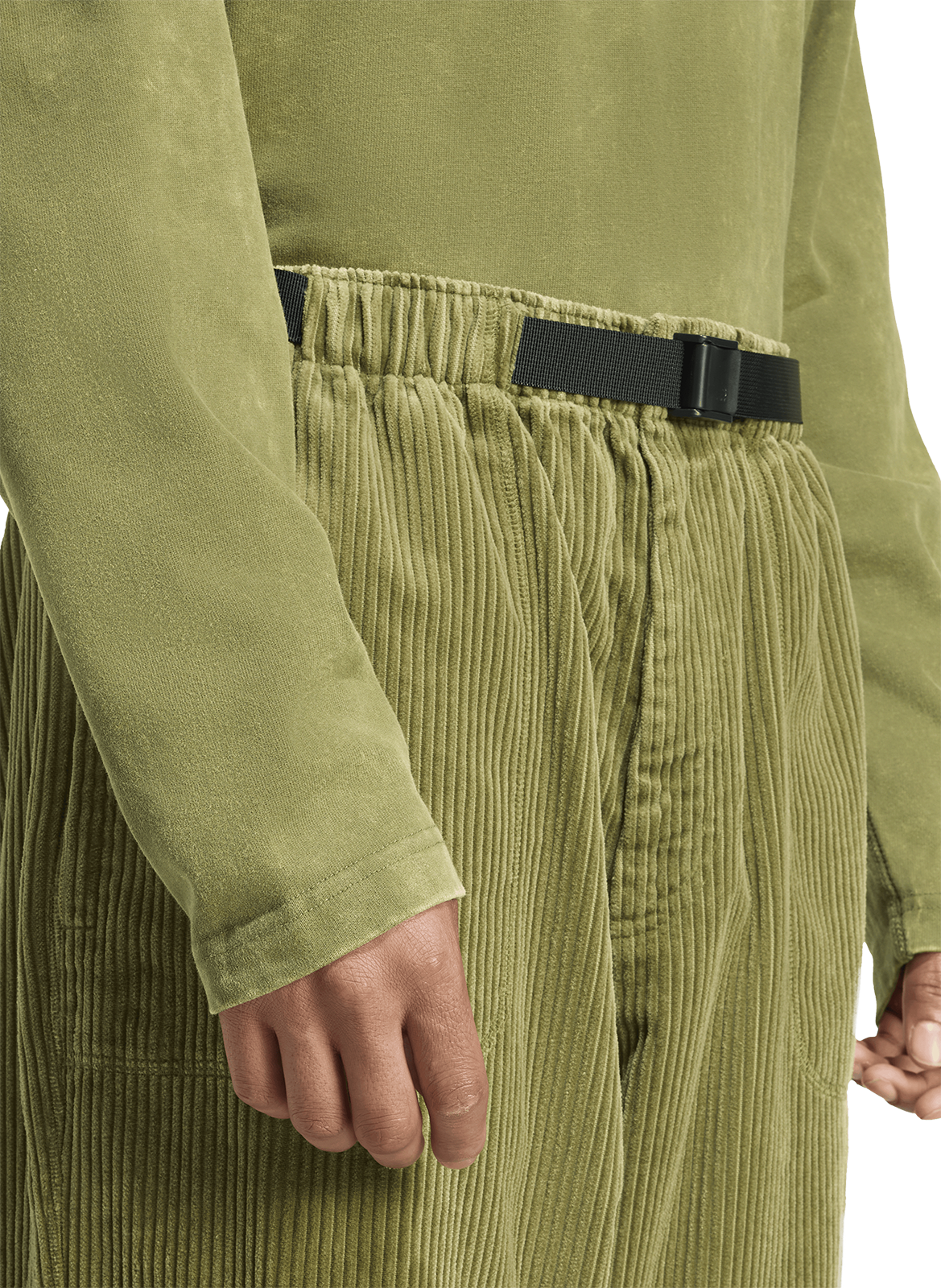 Corduroy trousers ADIDAS Green