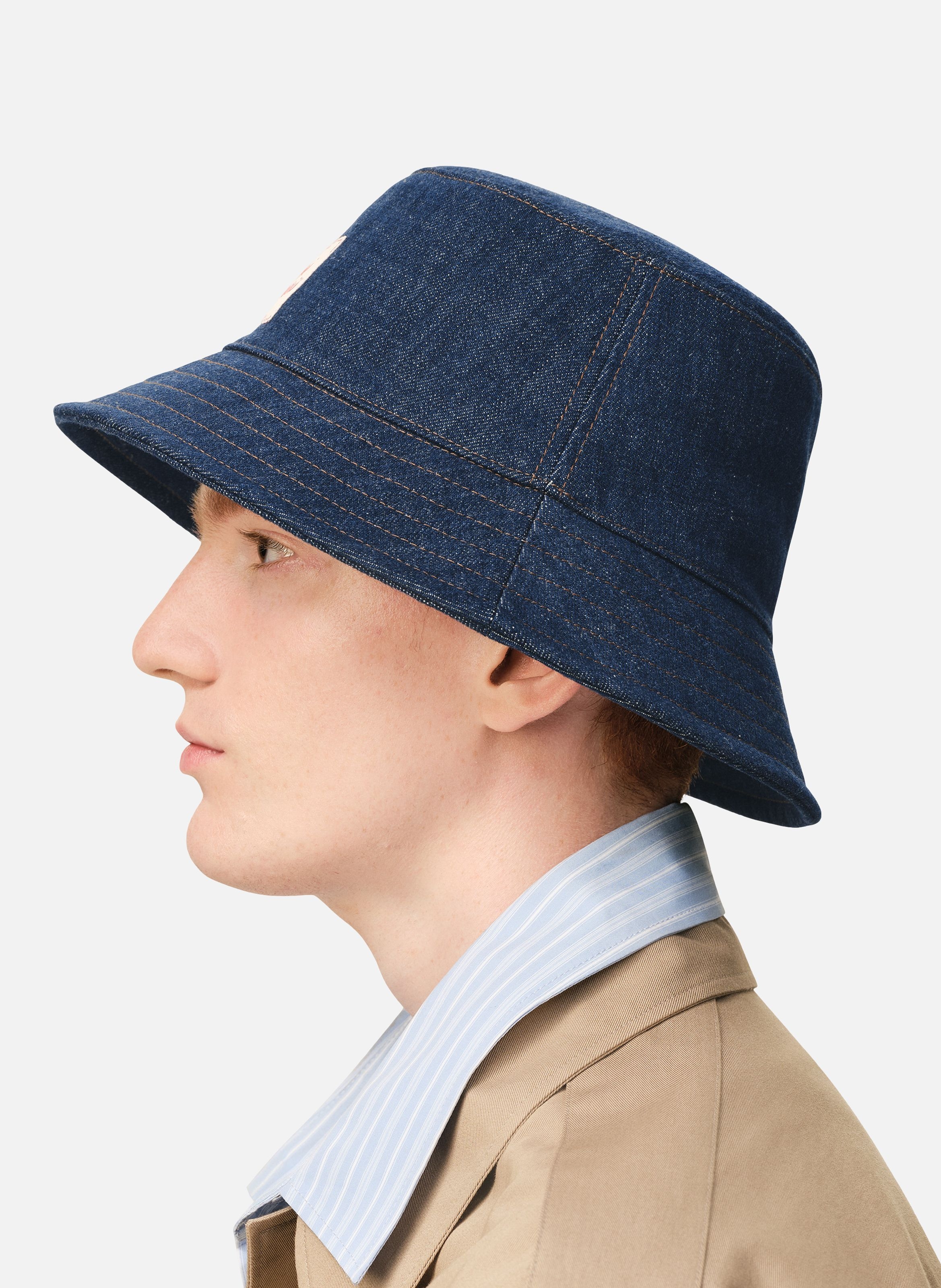 Bob denim empiècement ami paris héritage unisexe en coton AMI PARIS Bleu