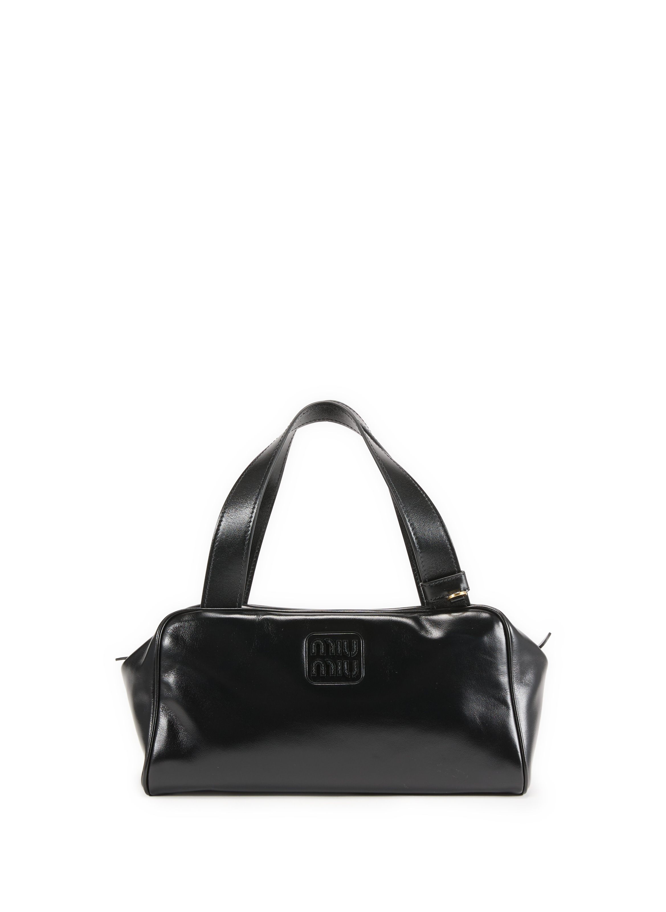 MIU MIU Sac à main en cuir de veau Noir