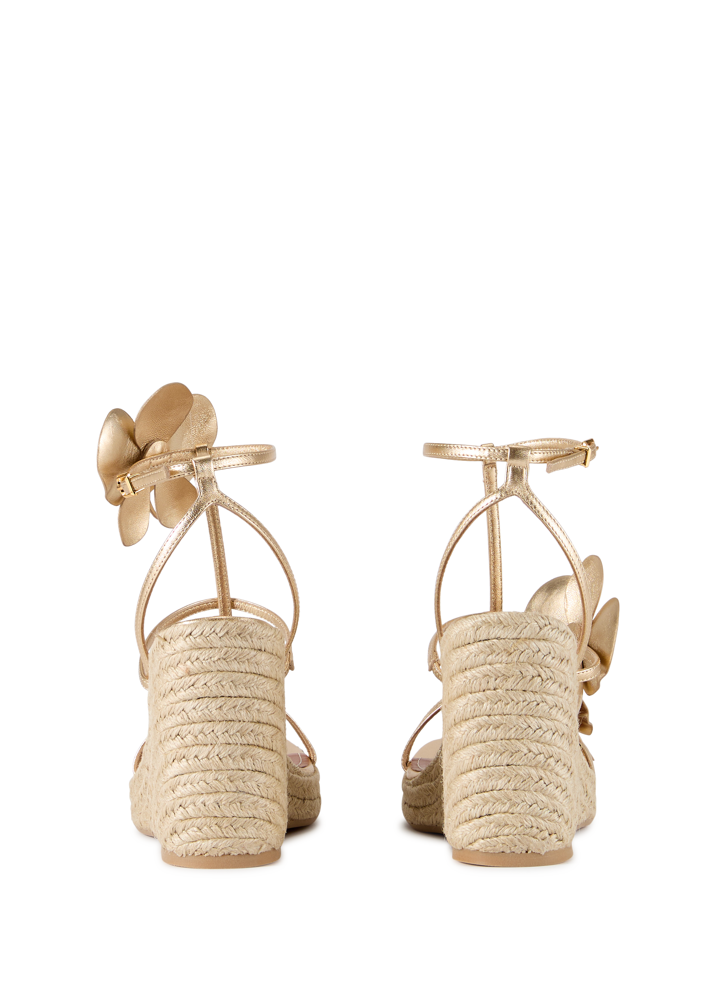 Sandales à semelle compensée en cuir ZIMMERMANN Doré