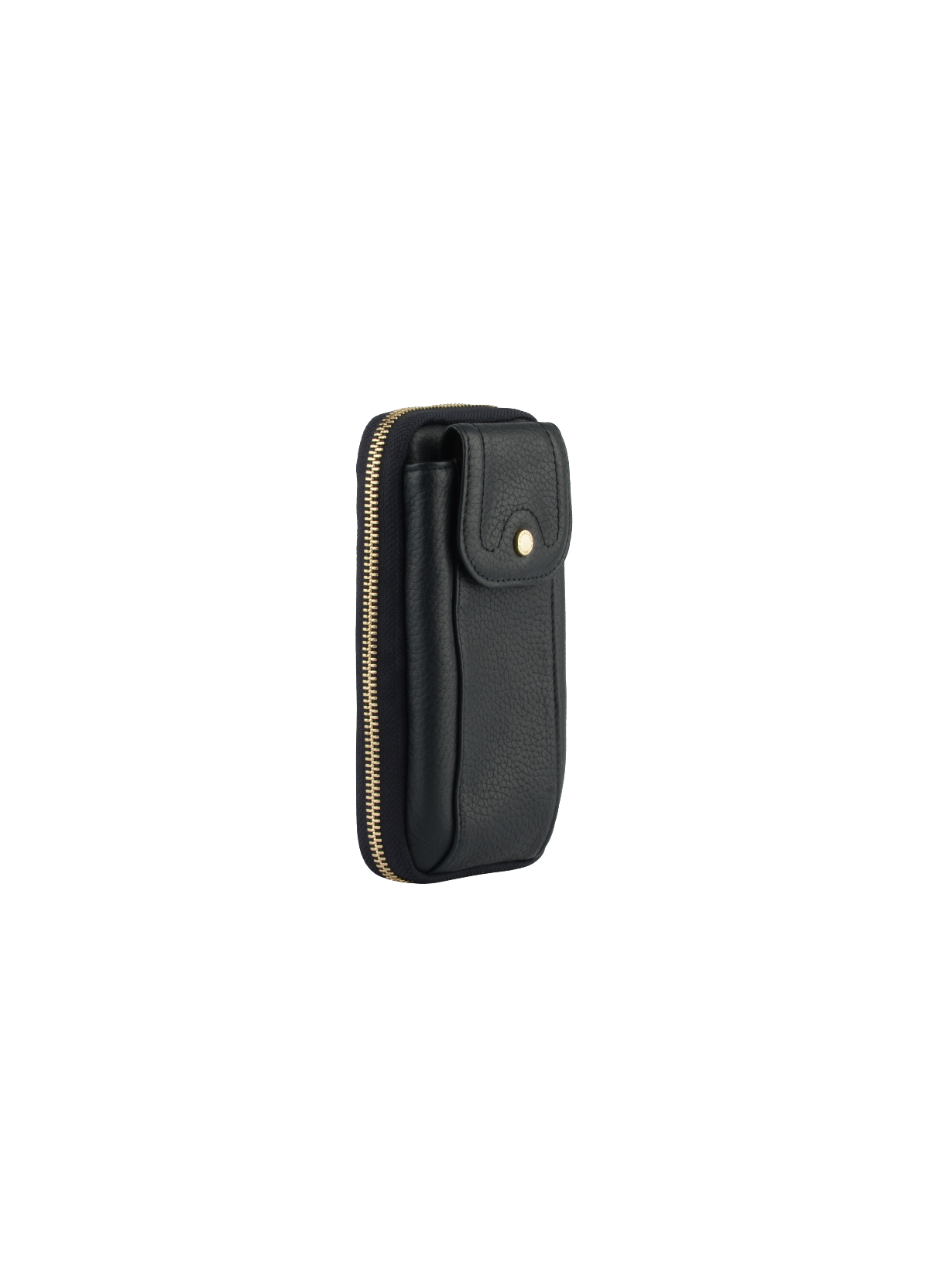 Club | Etui téléphone portable en cuir de veau grainé POURCHET Noir