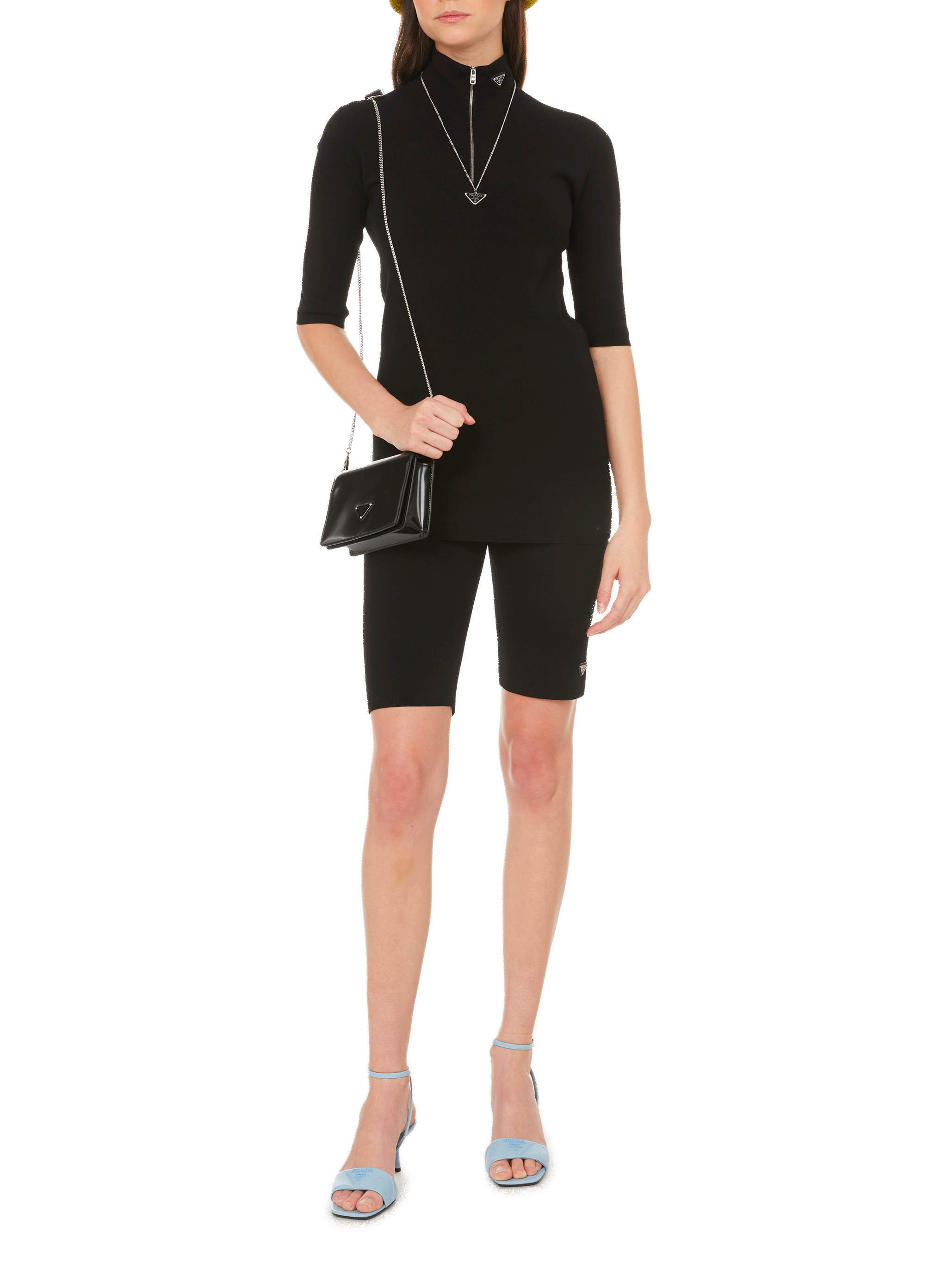 Mesh cycling shorts PRADA Black