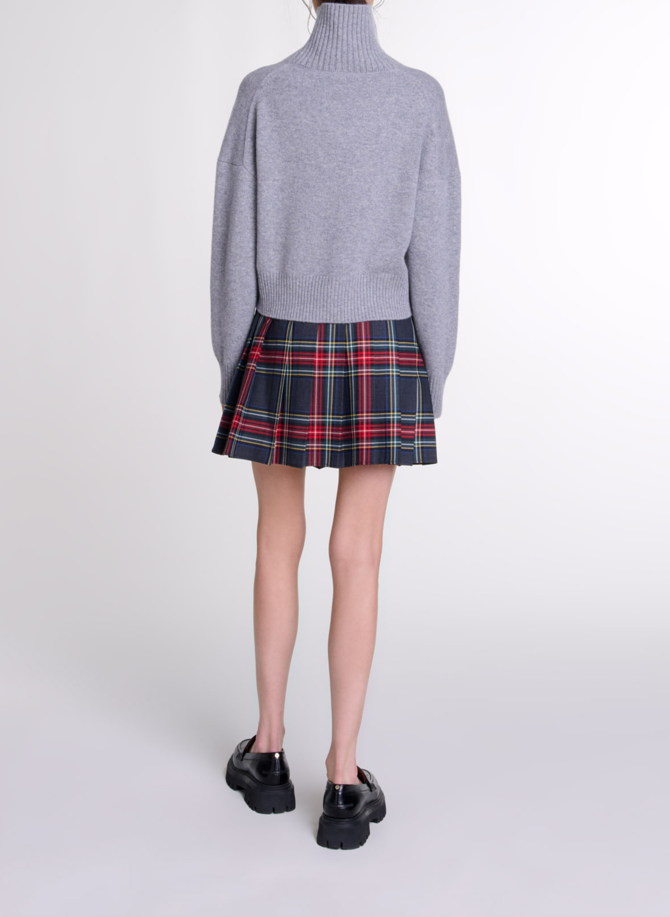 Pull court en cachemire mélangé MAJE Gris