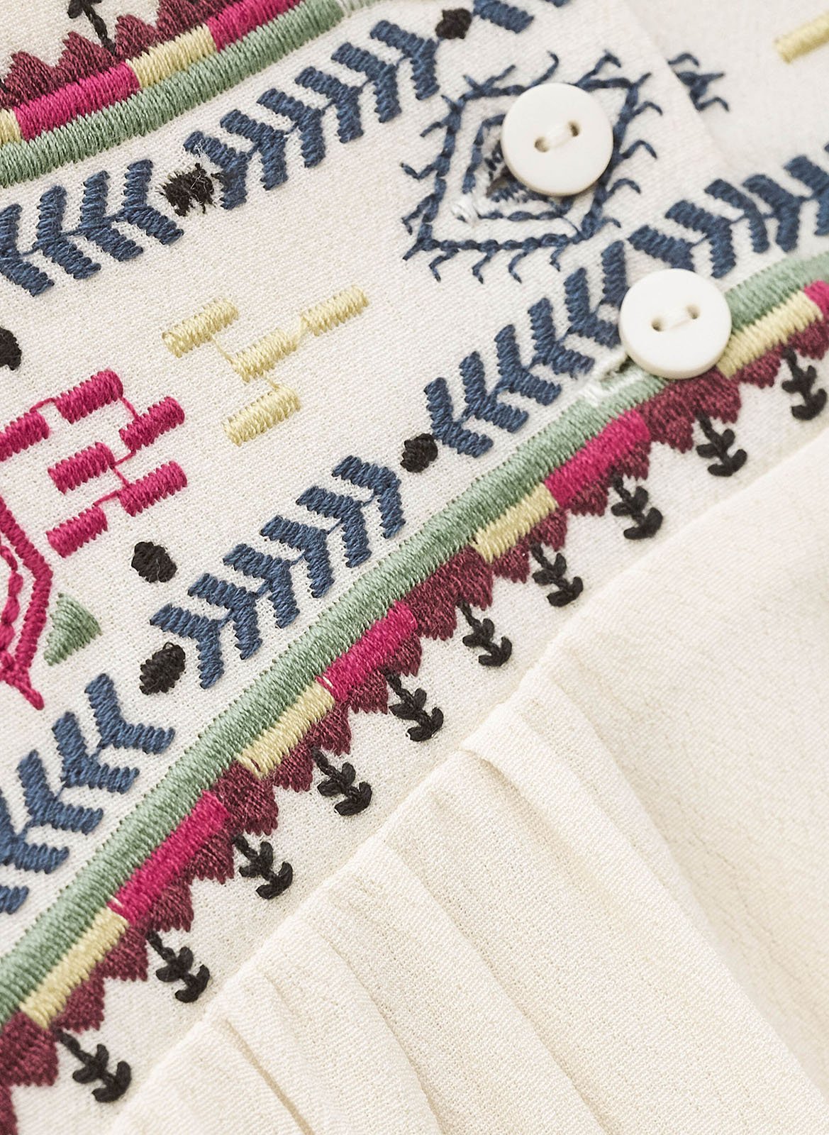 Jupe longue brodée tilana BA&SH Beige