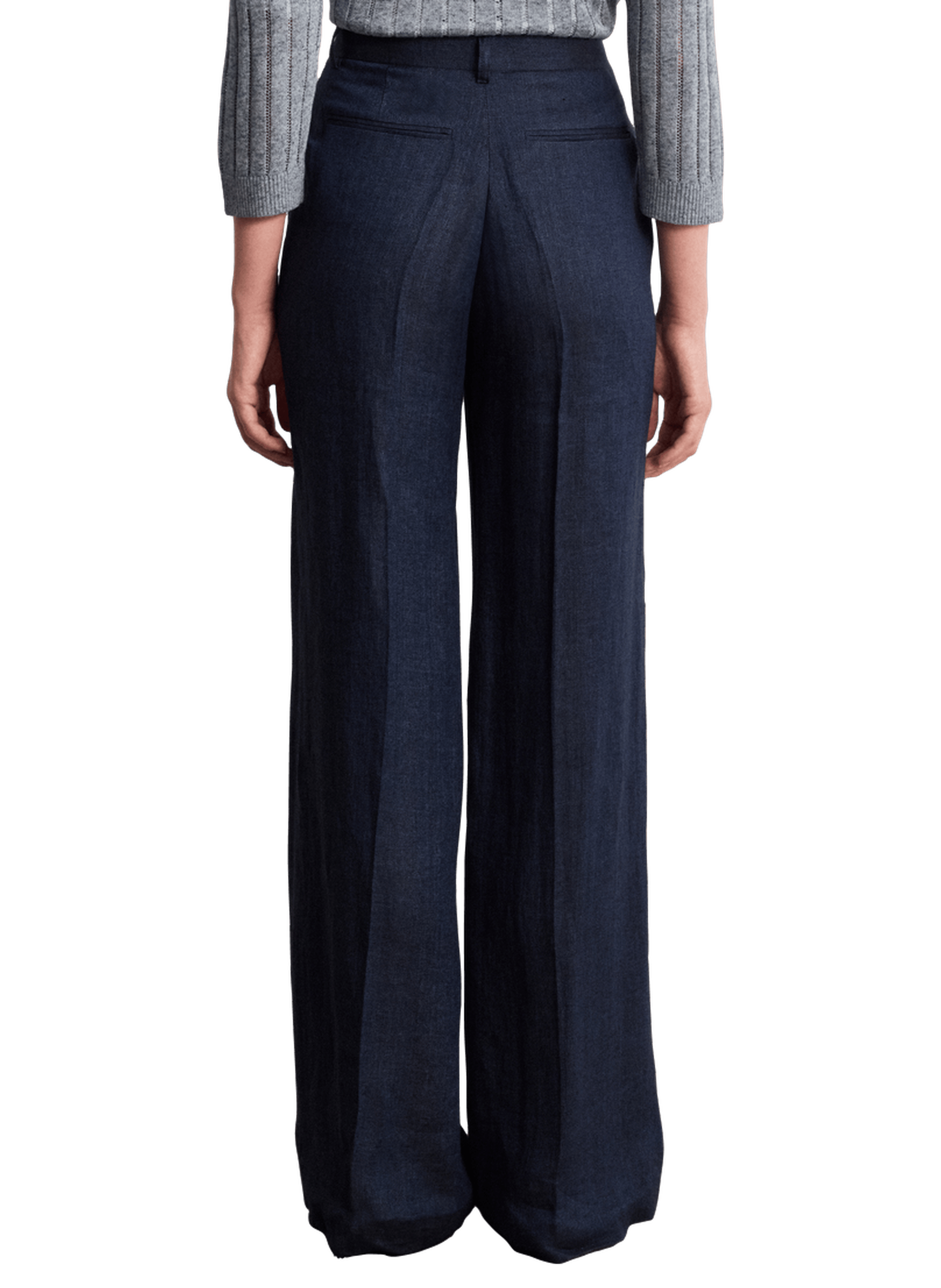 Pantalon de tailleur en lin à chevrons - bayalee PABLO Bleu