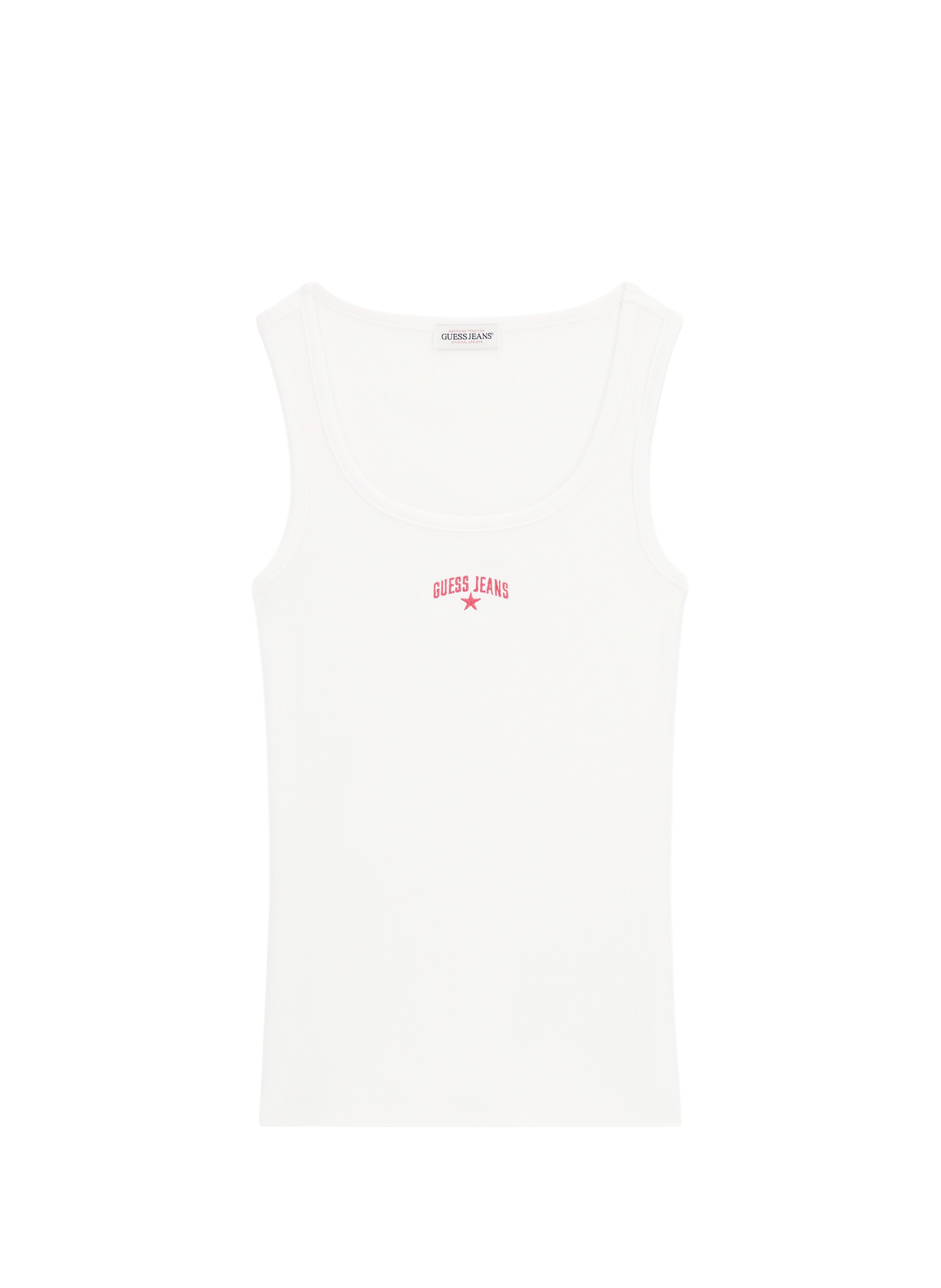 Tanktop met logo van gemengd katoen GUESS Wit