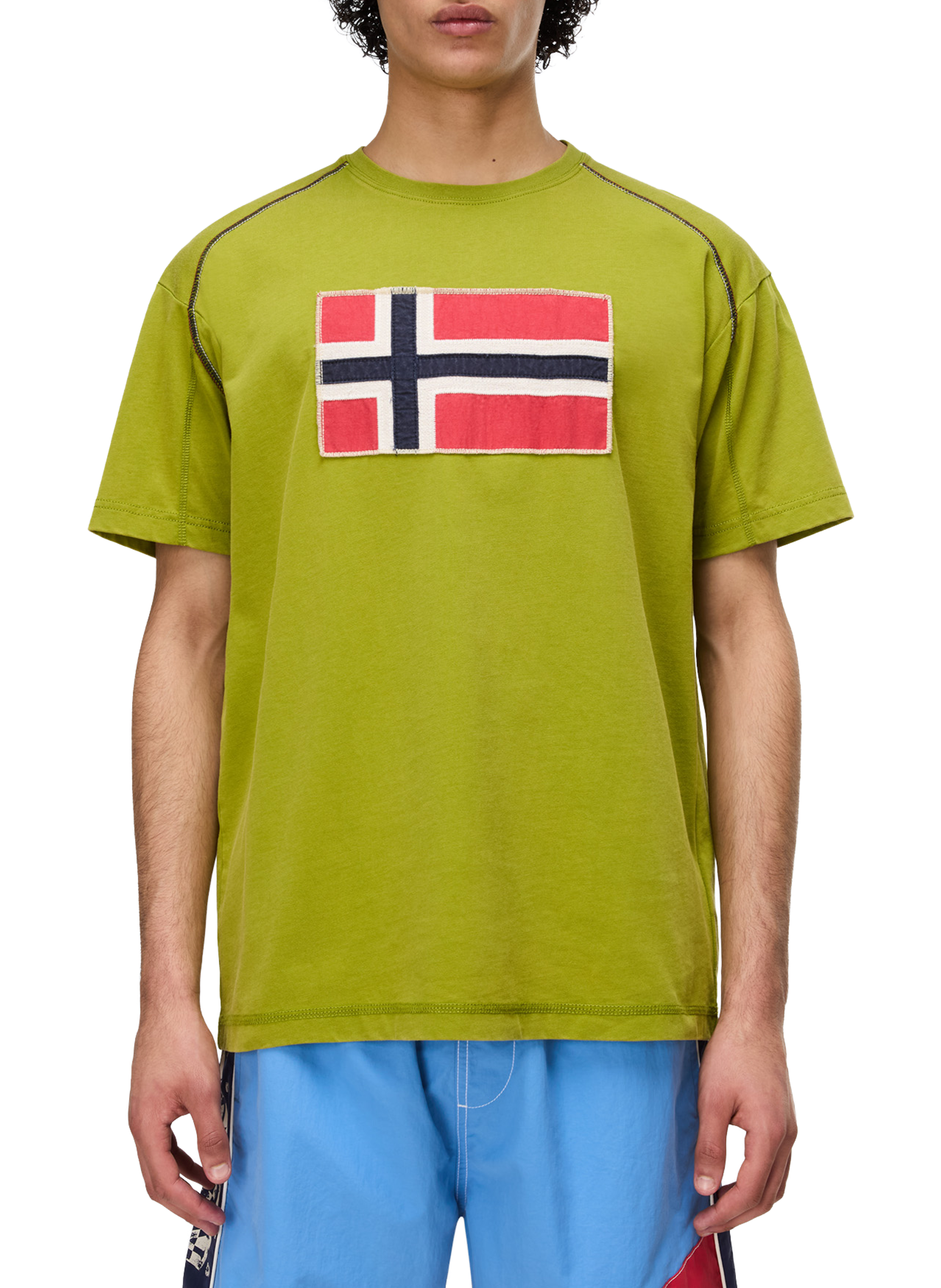 T-shirt droit imprimé Reflect en coton NAPAPIJRI Kaki