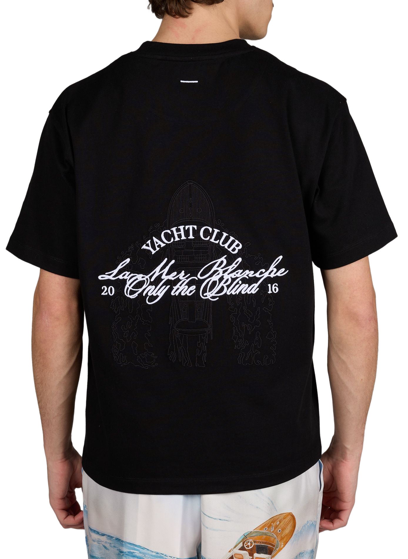T-shirt The black Yacht in cotton ONLY THE BLIND White