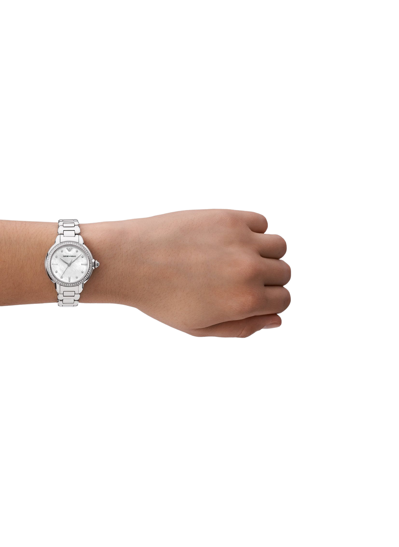 Montre quartz en acier inoxydable ARMANI MONTRES Blanc