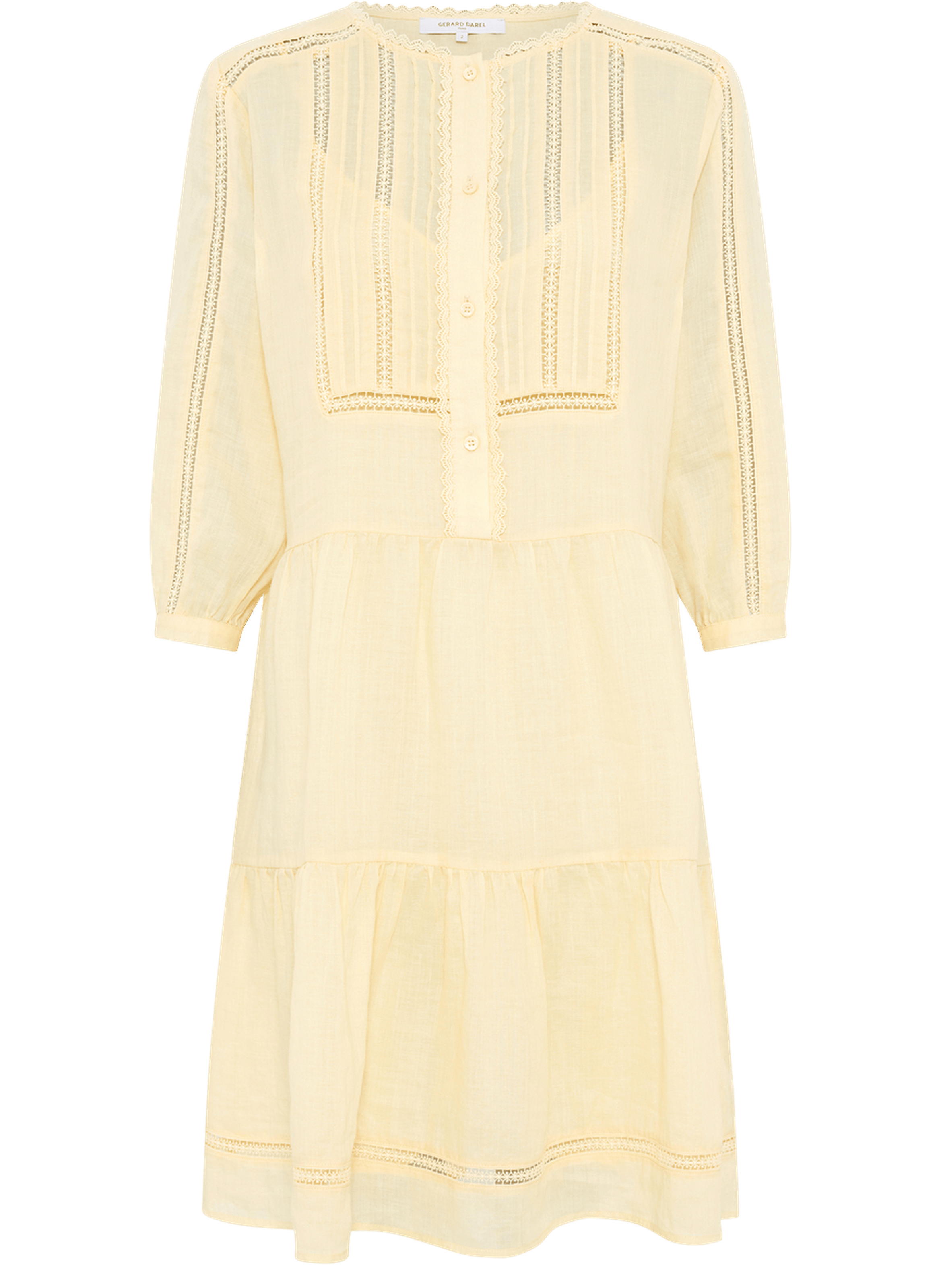 Robe courte et droite à dentelle - riane GERARD DAREL Jaune