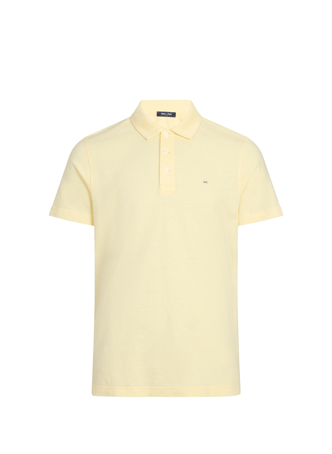 Polo à manches courtes en coton et lin EDEN PARK Jaune