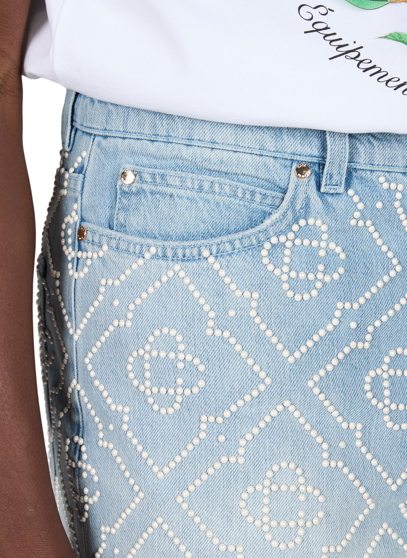 Bermuda orné de perles  CASABLANCA PARIS Bleu