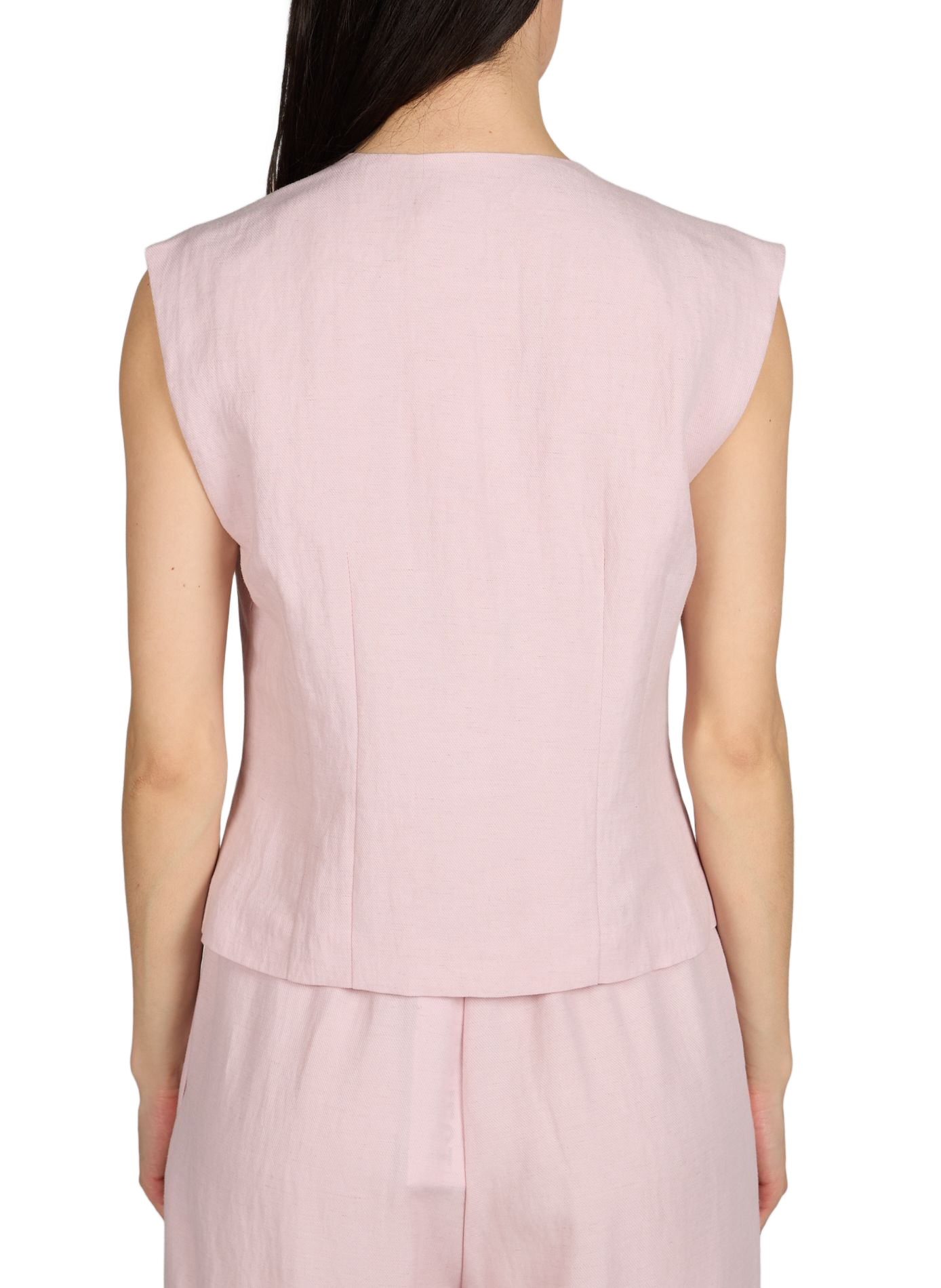 Gilet sans manches à fermeture boutonnée OBJECT Rose