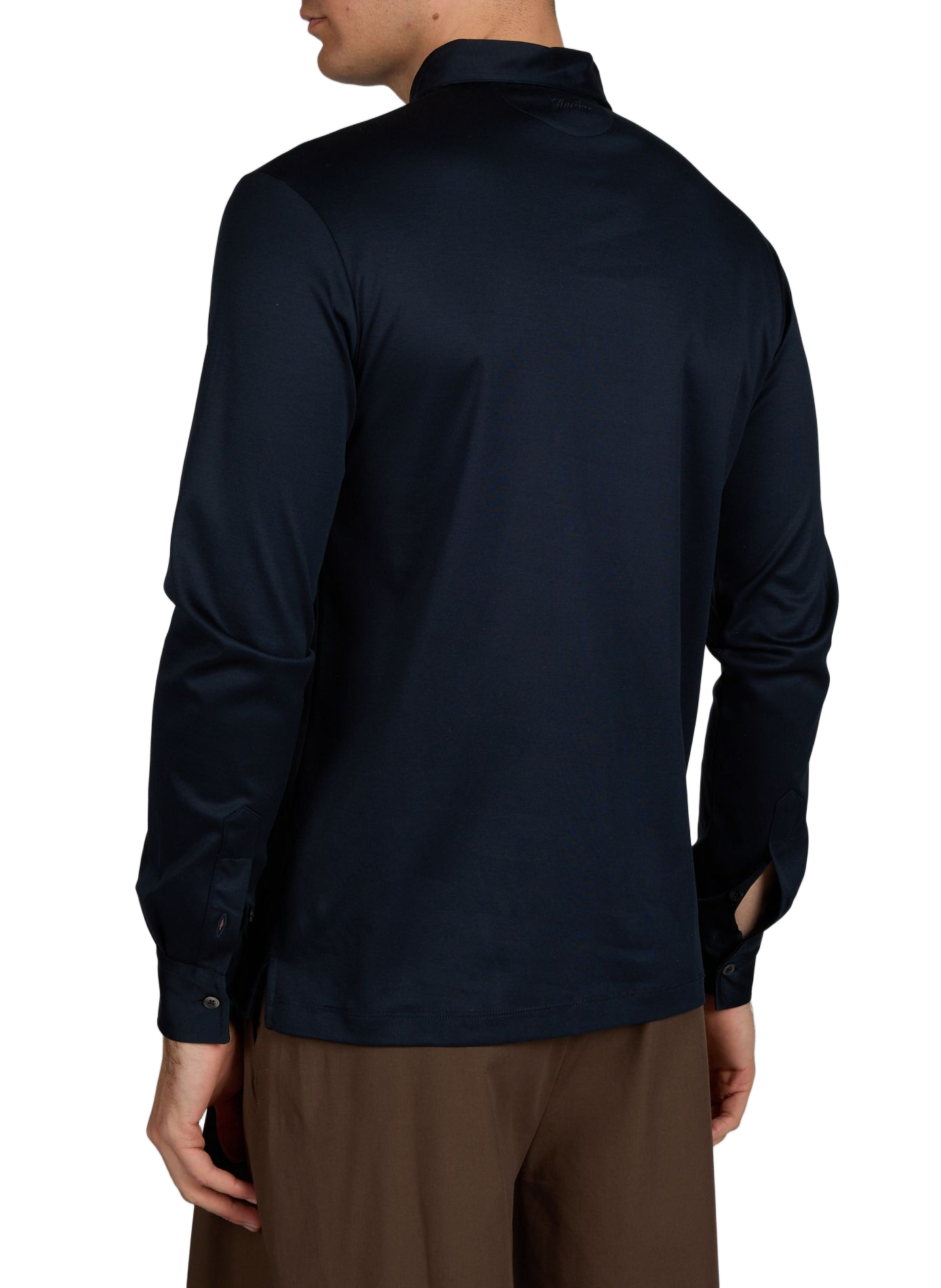 Polo a maniche lunghe in cotone AURELIEN Blu