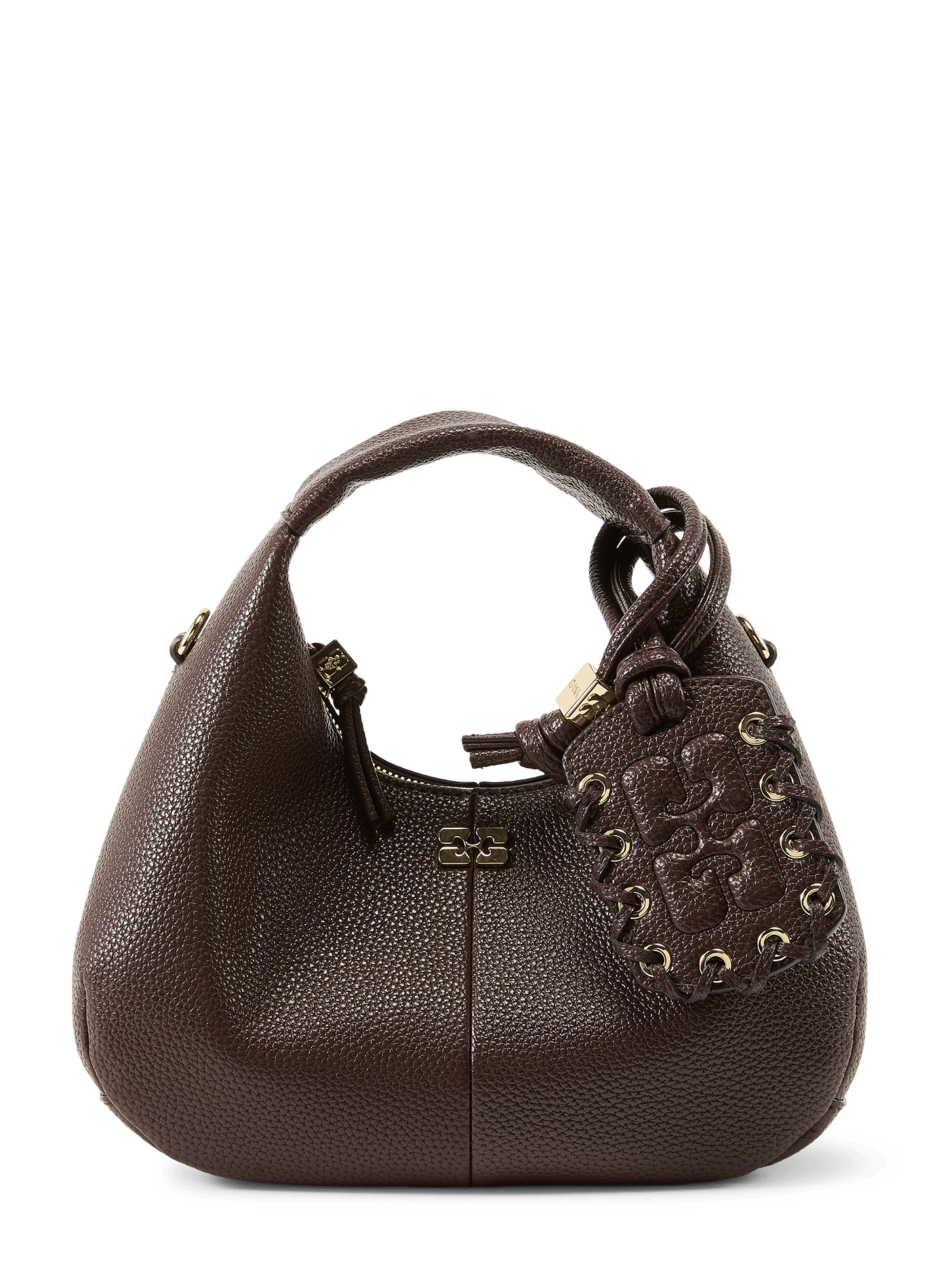 Sac à main en cuir GANNI Marron