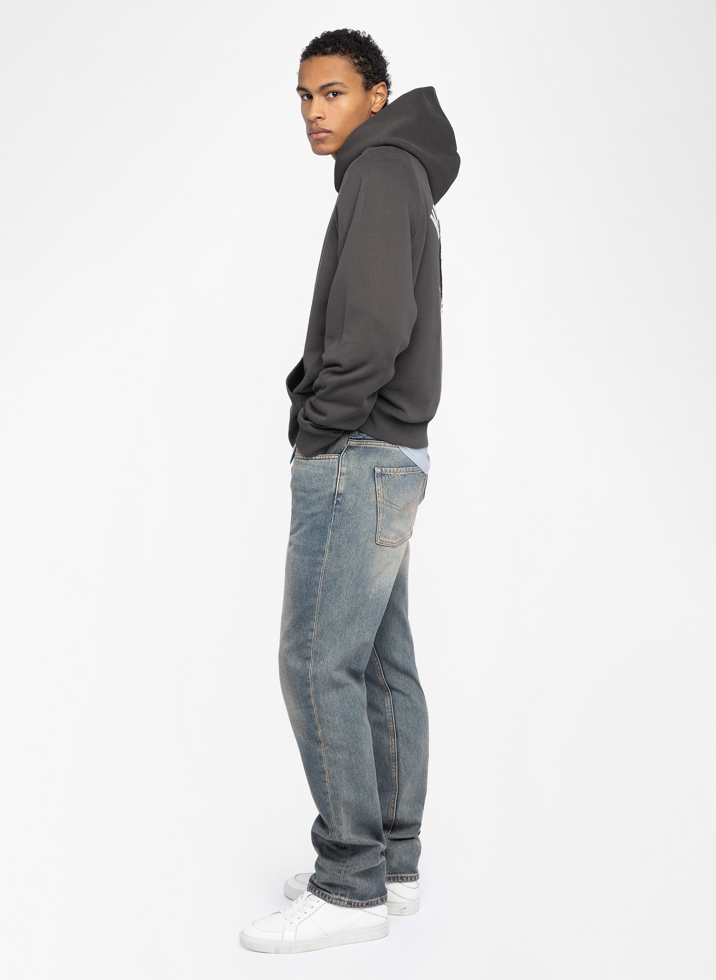 Sweat col rond en coton georgio ZADIG&VOLTAIRE Gris
