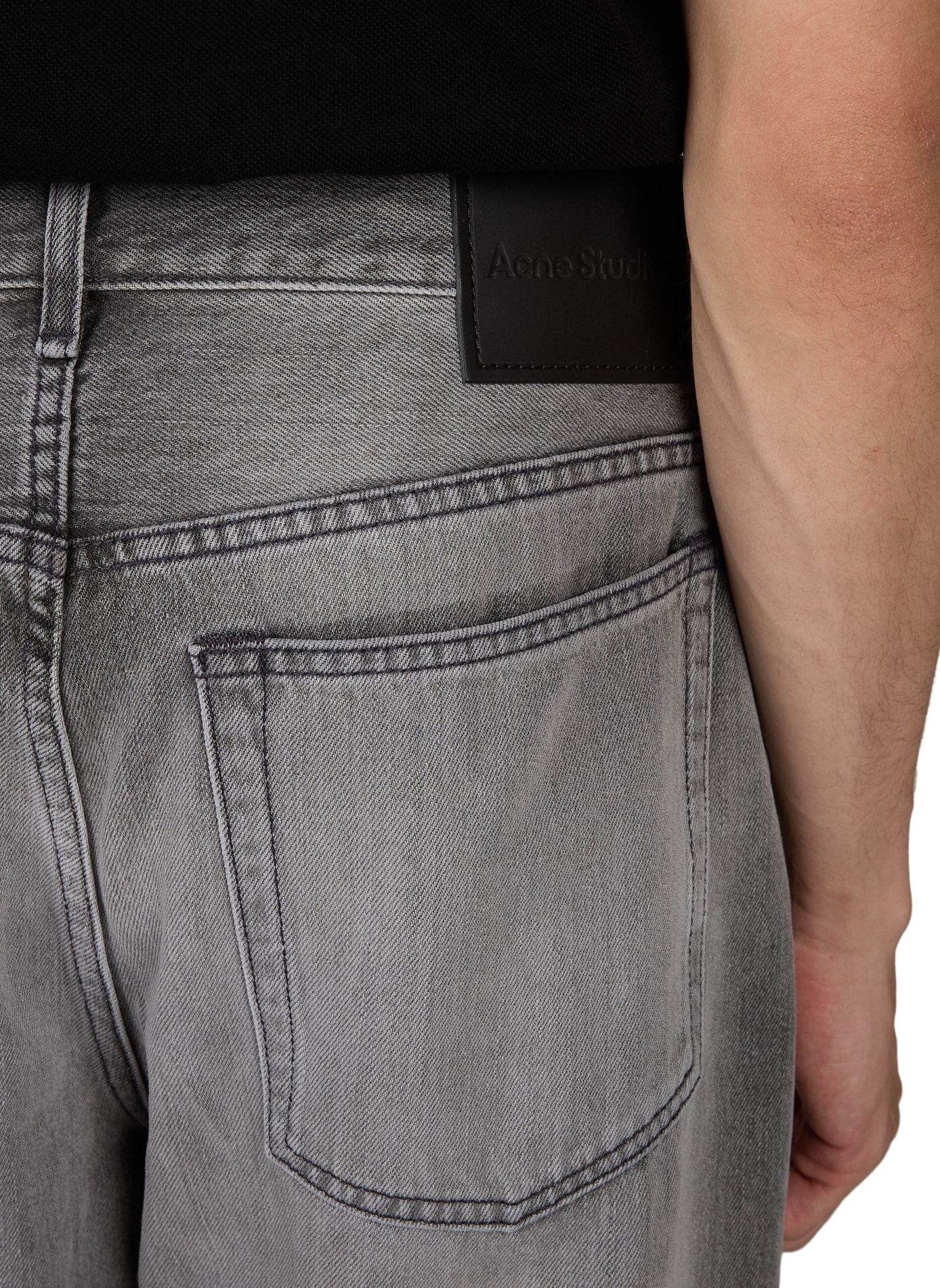 Jeans dritti effetto lavato in misto cotone ACNE STUDIOS Grigio