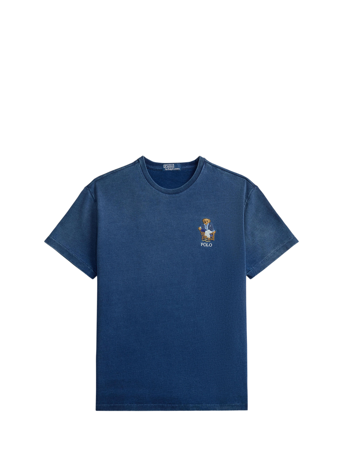 Tee-shirt droit col rond en coton POLO RALPH LAUREN Bleu