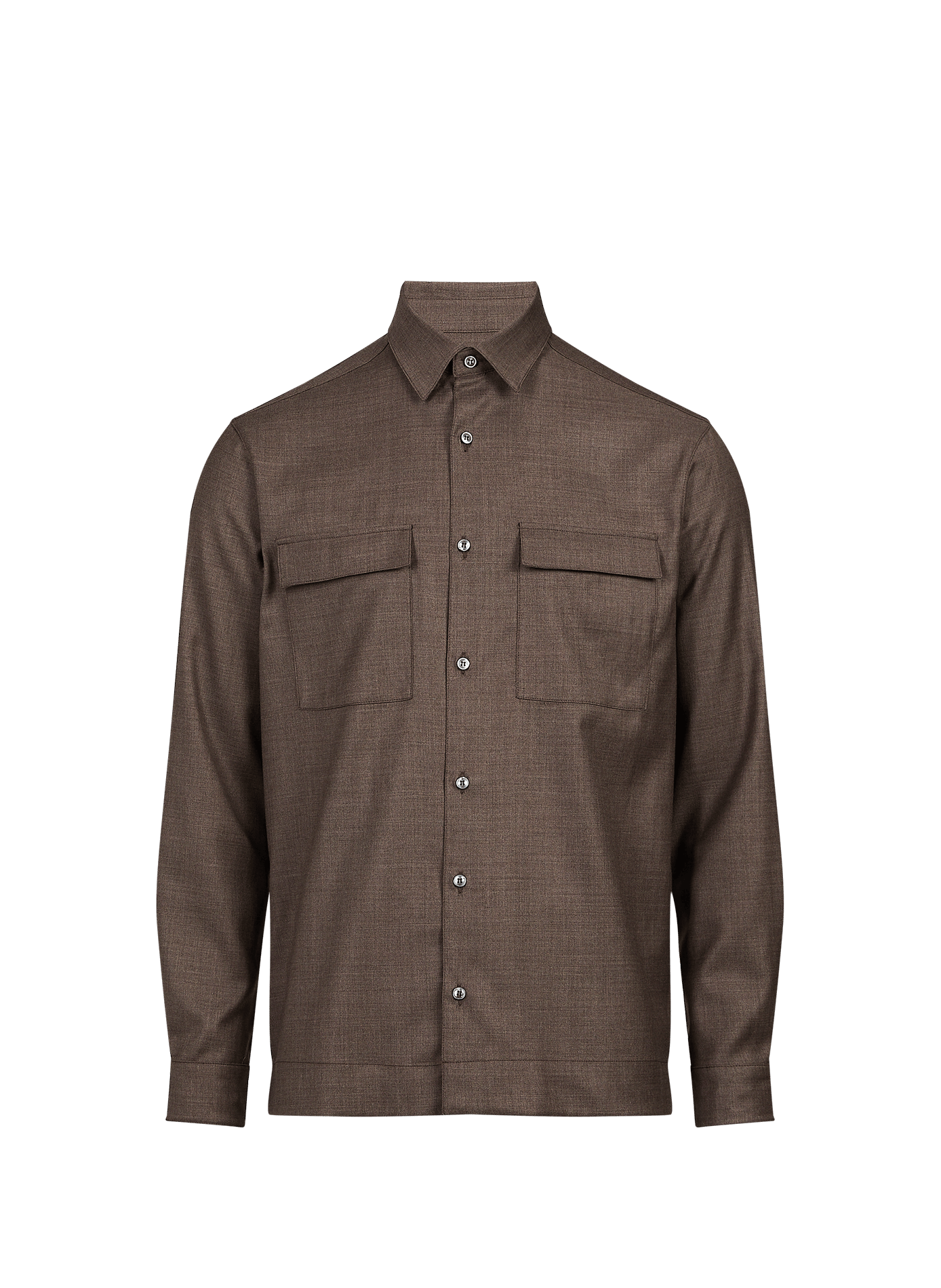 Chemise droite en laine vierge PAUL & SHARK Gris
