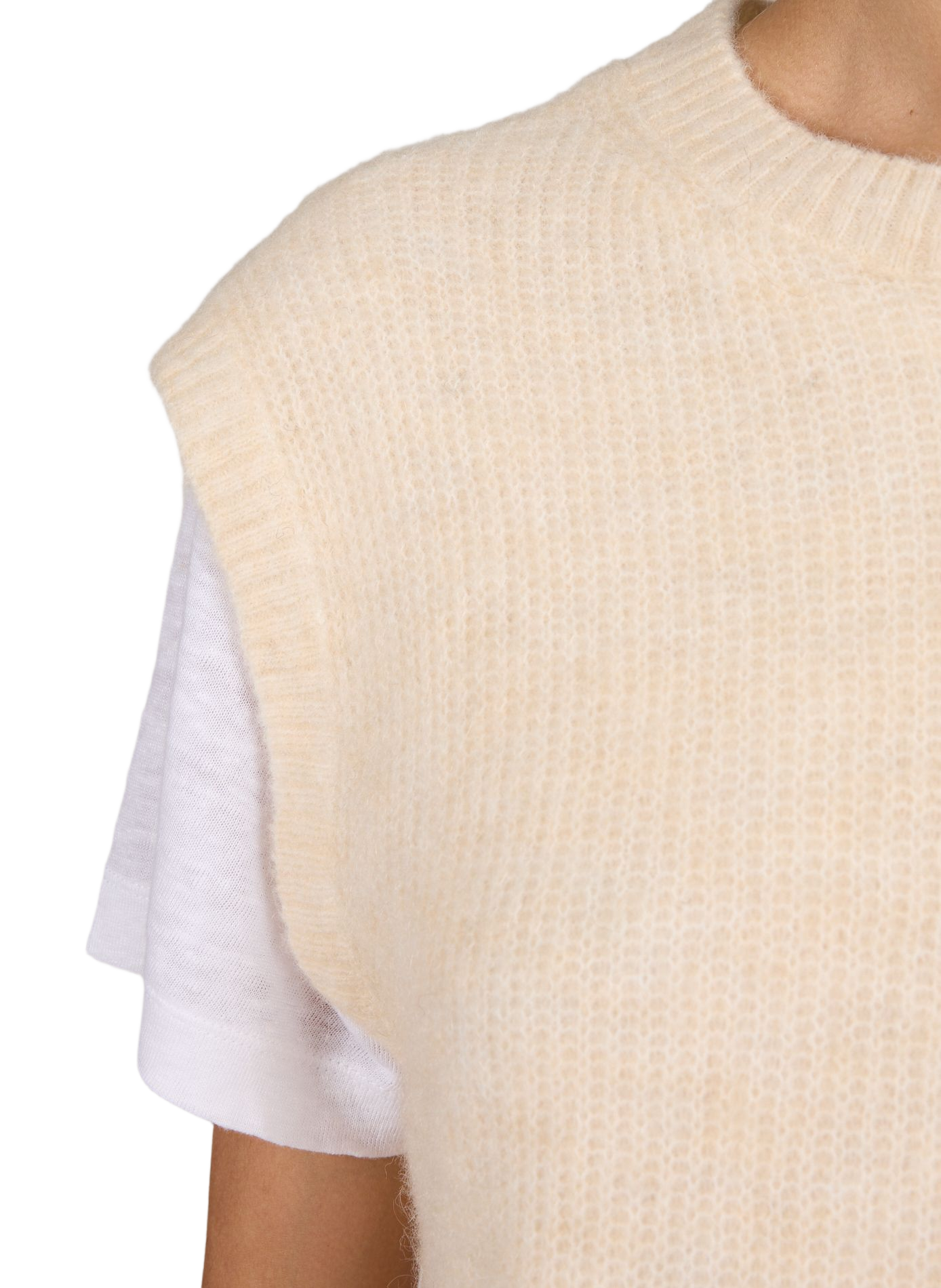 Gerader ärmelloser Pullover VILA Beige
