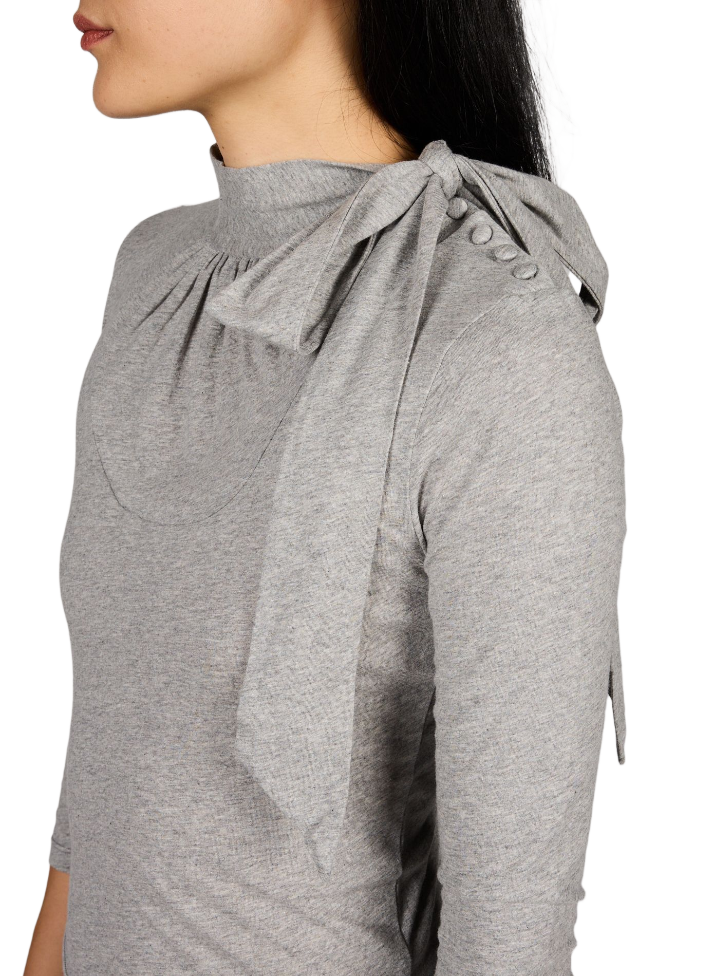 Blusen-Shirt mit Schluppenkragen aus Baumwolle GIMAGUAS Grau