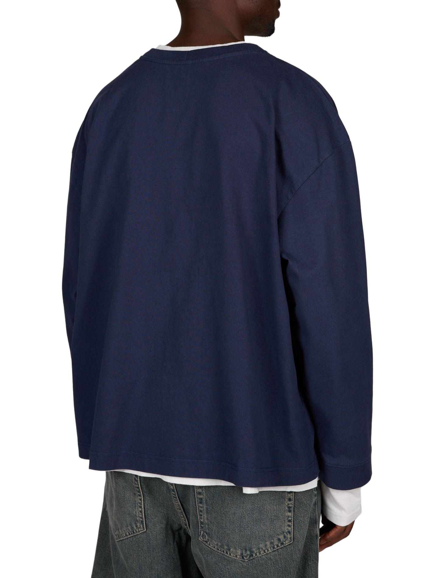 Sweatshirt multicouche à logo en coton ACNE STUDIOS Bleu