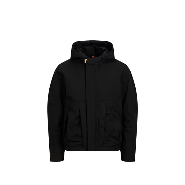 Blouson droit à capuche uni Blouson droit à capuche uni