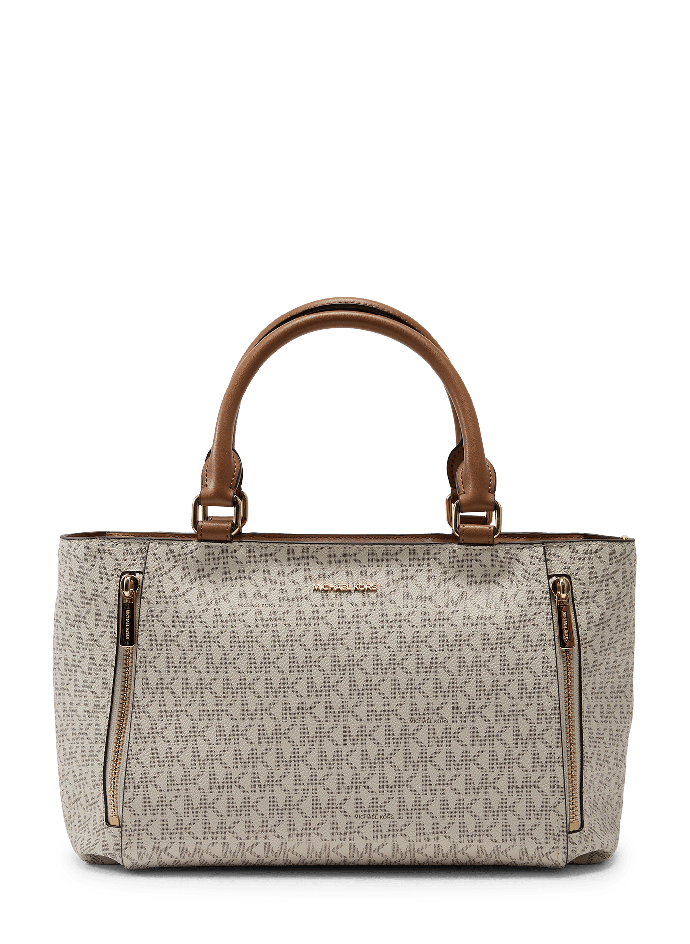 Satchel-Handtasche mit Monogramm-Print MICHAEL KORS Beige