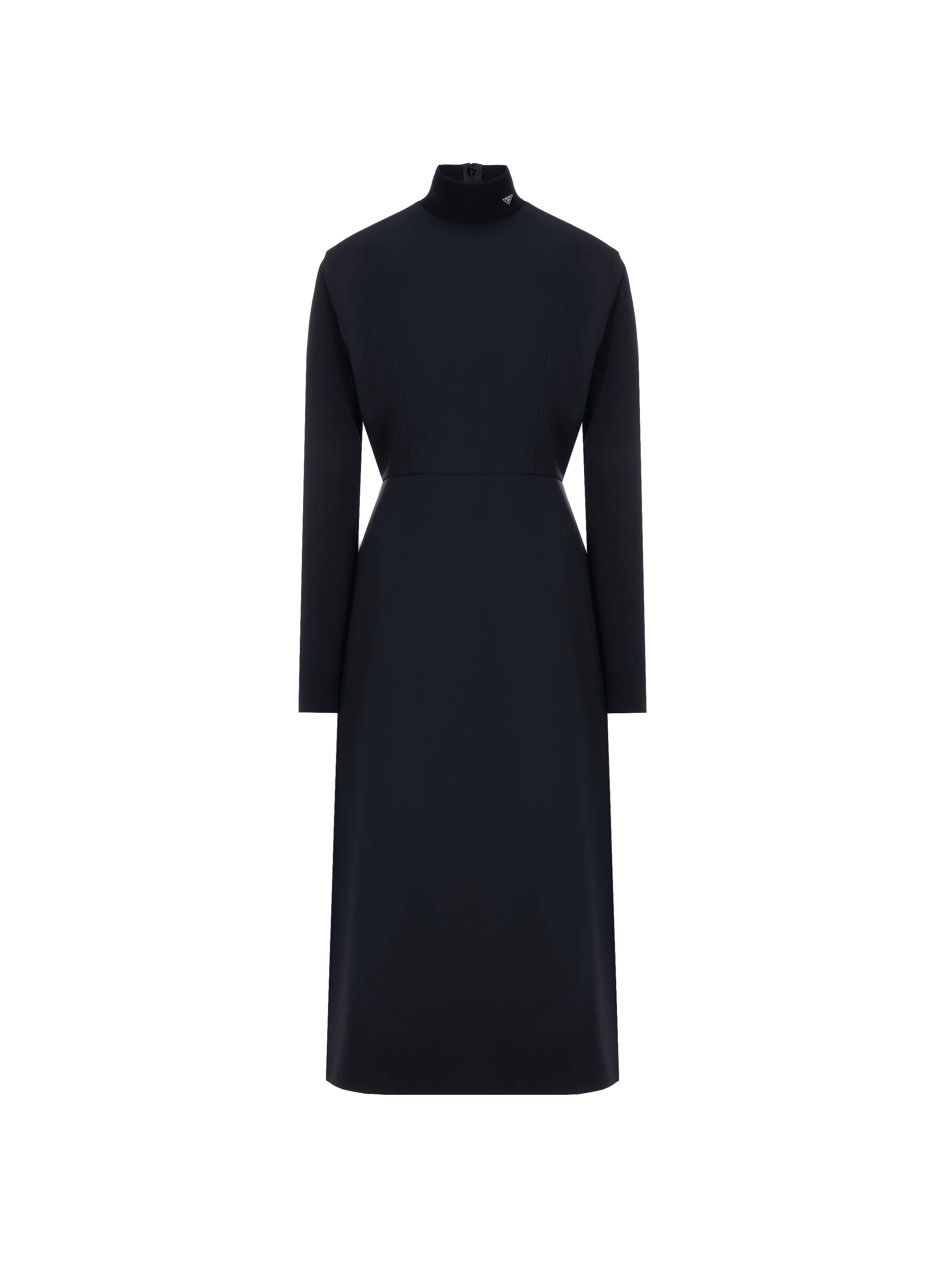 PRADA Robe maxi en laine vierge Noir