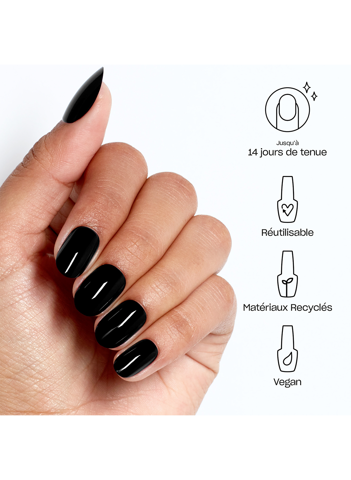 Lady in Black - xPRESS/ON - Reusable Fake Nails OPI Noir