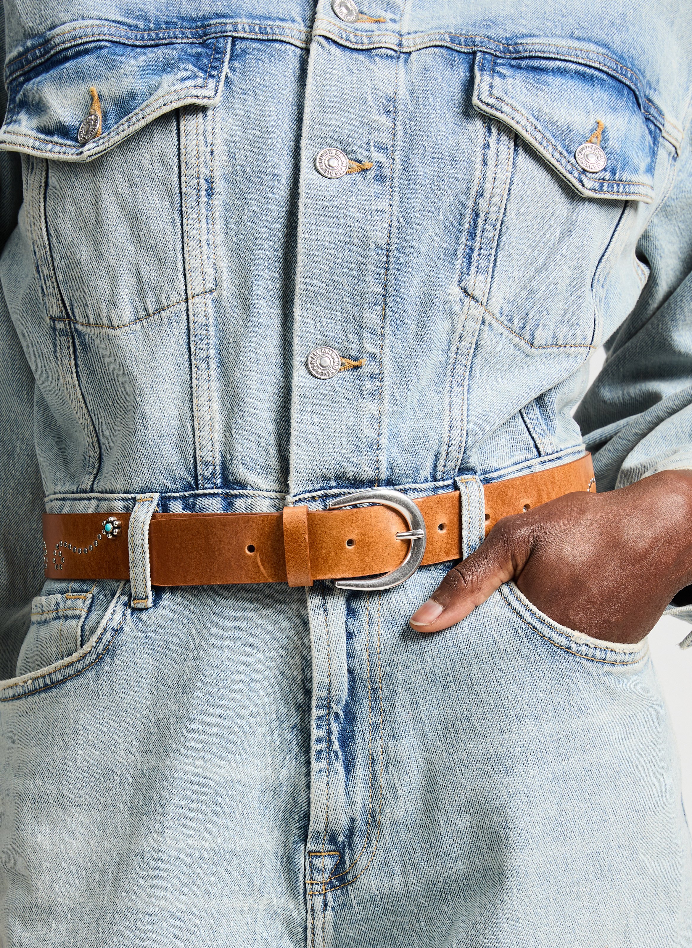 Ceinture cloutée SAISON 1865 Marron