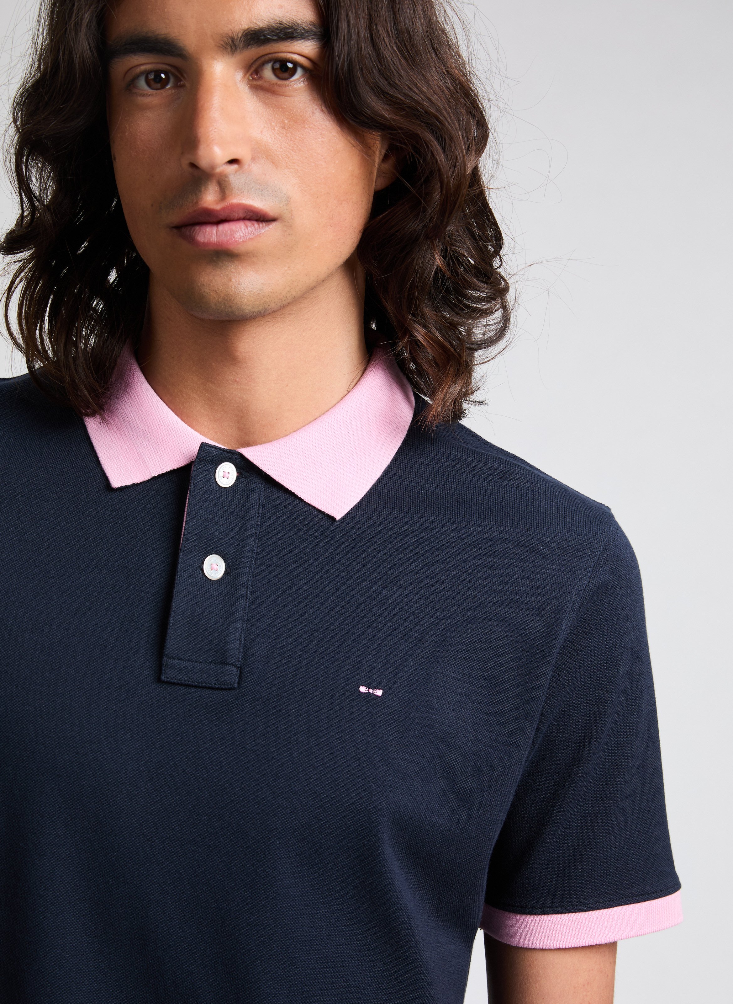 Short sleeve cotton polo shirt EDEN PARK Blue