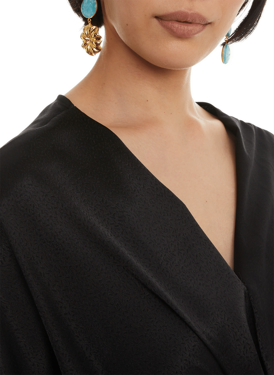 Robe midi effet satiné AU PRINTEMPS PARIS Noir