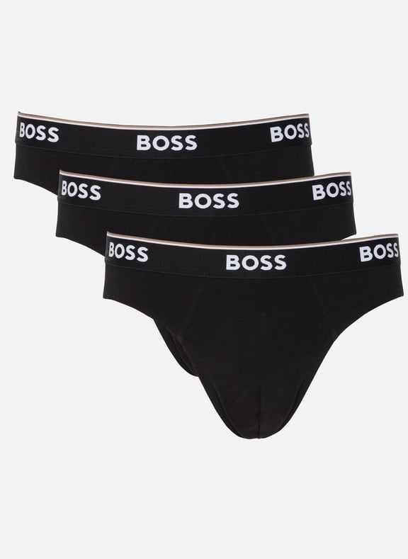 Lot de 3 slips en coton mélangé Noir by BOSS BOSS Lot de 3 slips en coton mélangé Noir