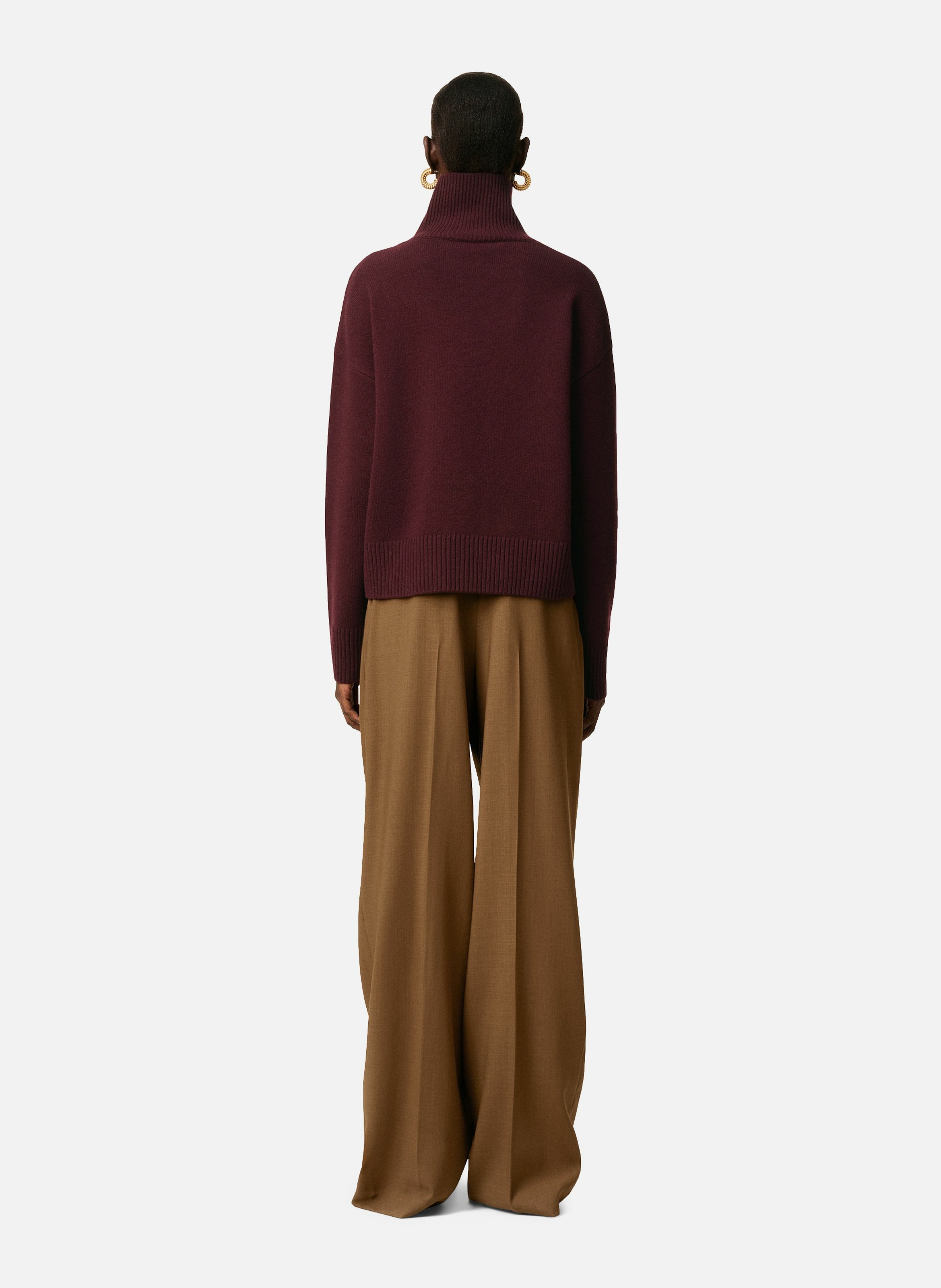 Pull col cheminée ami de coeur en laine unisexe AMI PARIS Rouge