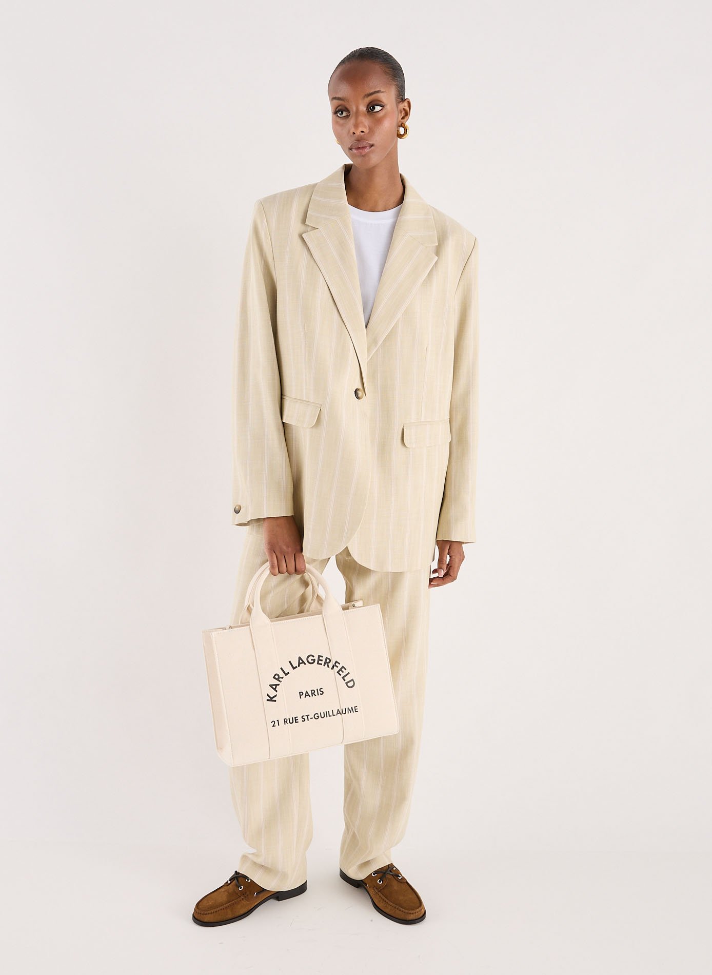 Sac cabas en coton KARL LAGERFELD Beige