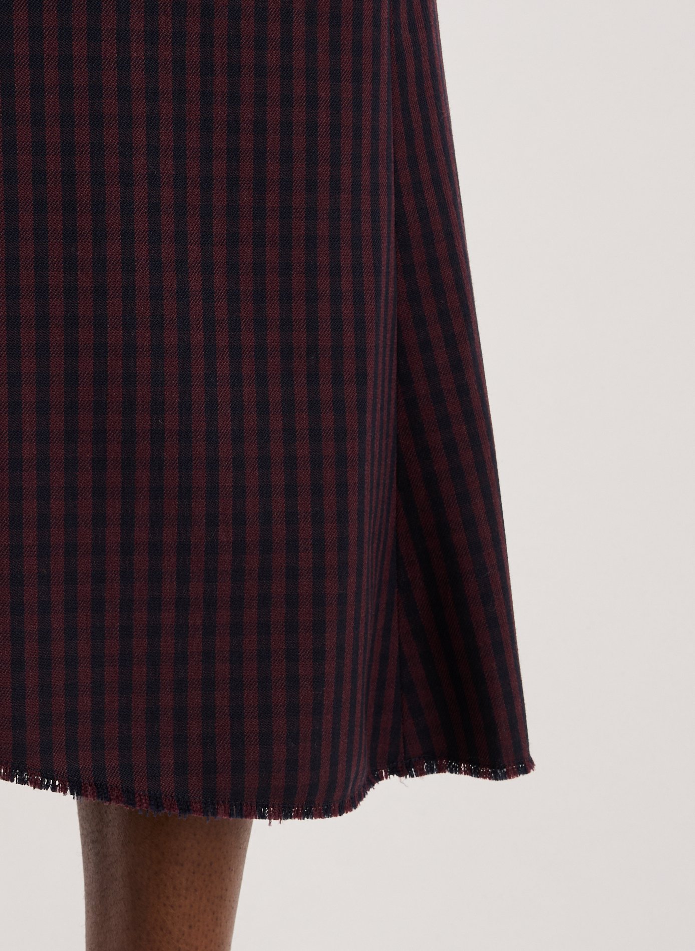 Jupe midi à carreaux en laine TIBI Multicolore